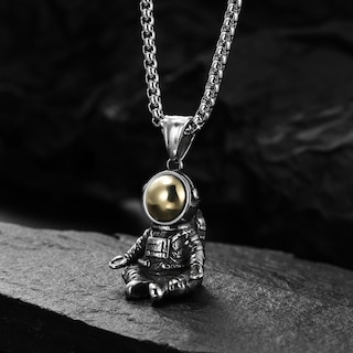 Foto 3 | Collar Astronauta De Acero Inox. Hipoalergénico