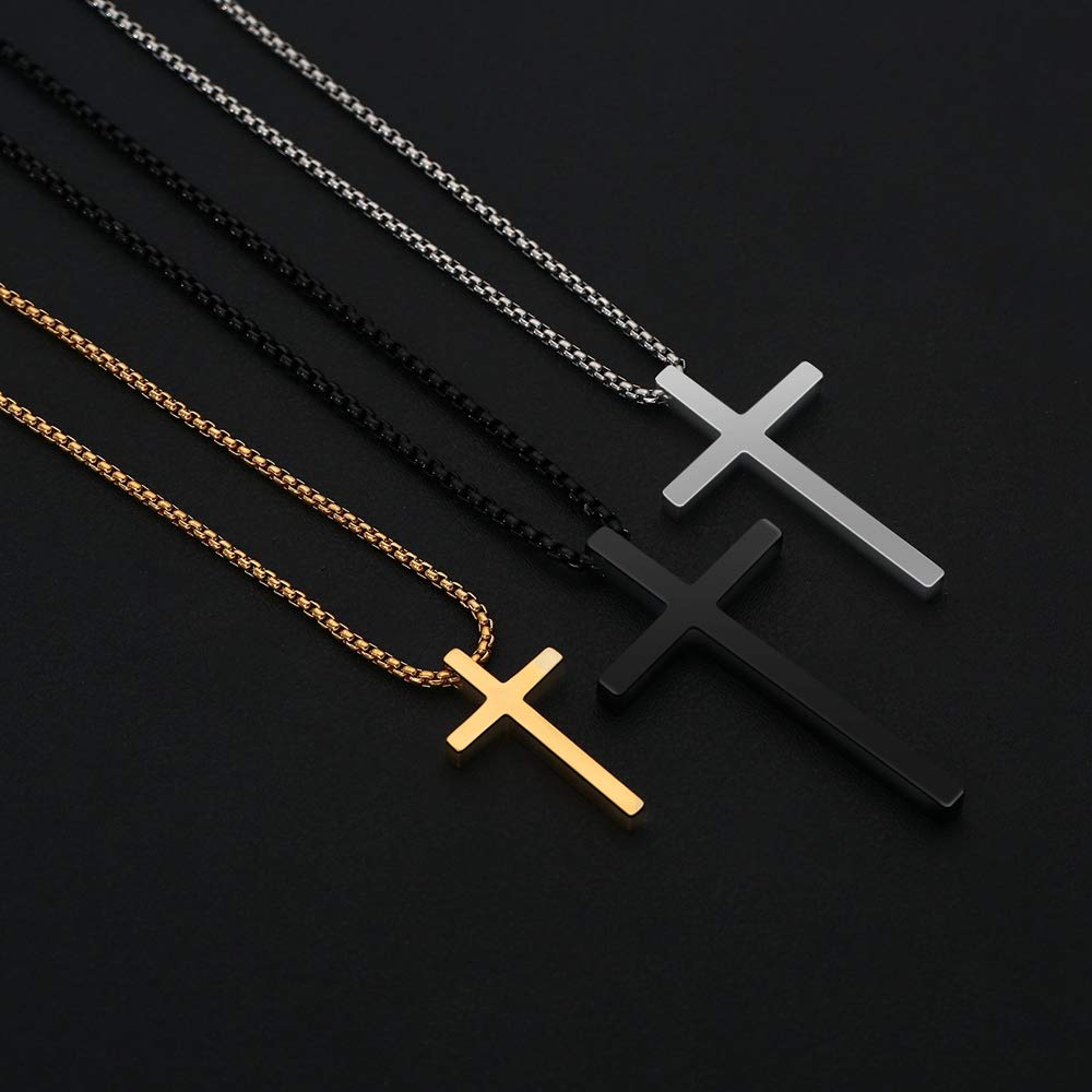 Foto 5 | Collar M Mooham Con Forma De Cruz Plateada Y Acero Inoxidable De 51 Cm De Largo - Venta Internacional.