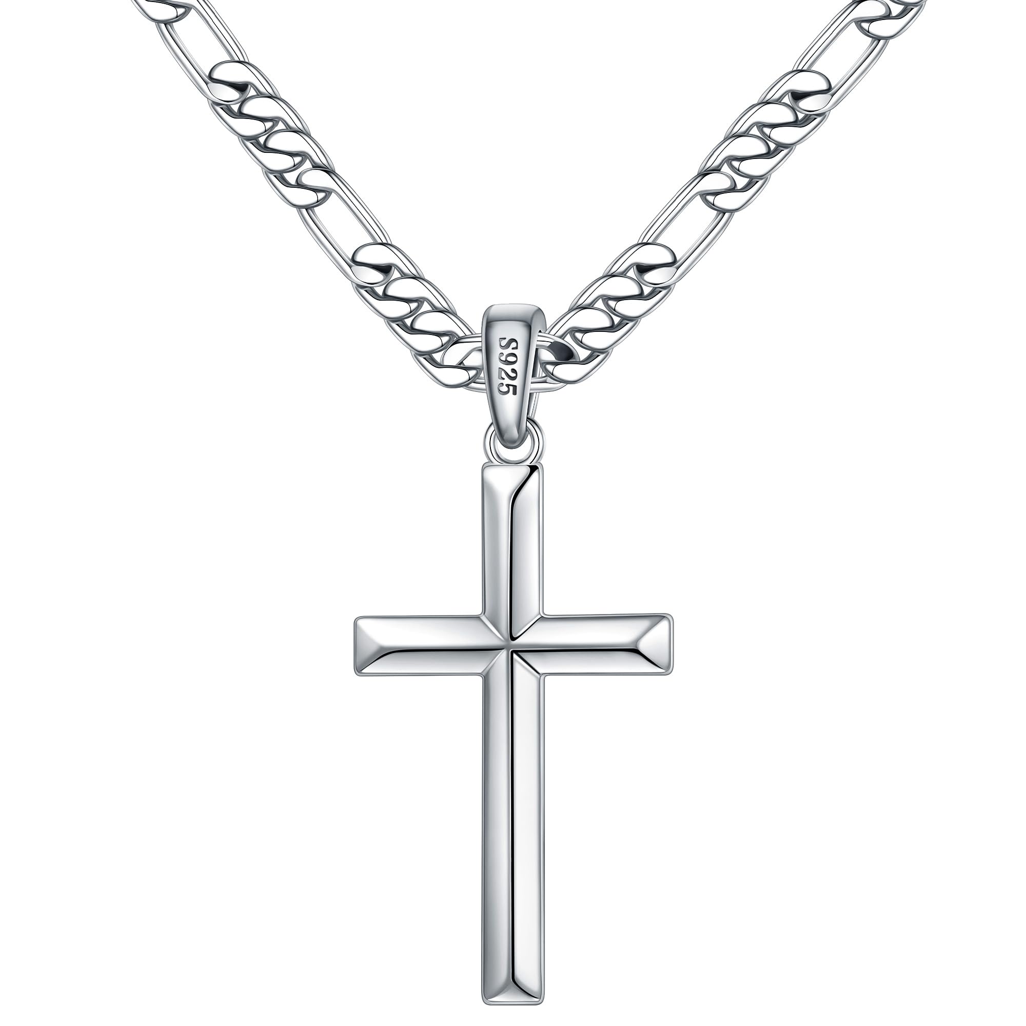 Collar Ursteel Silver Cross Para Hombre En Plata De Ley 925 - Venta Internacional.