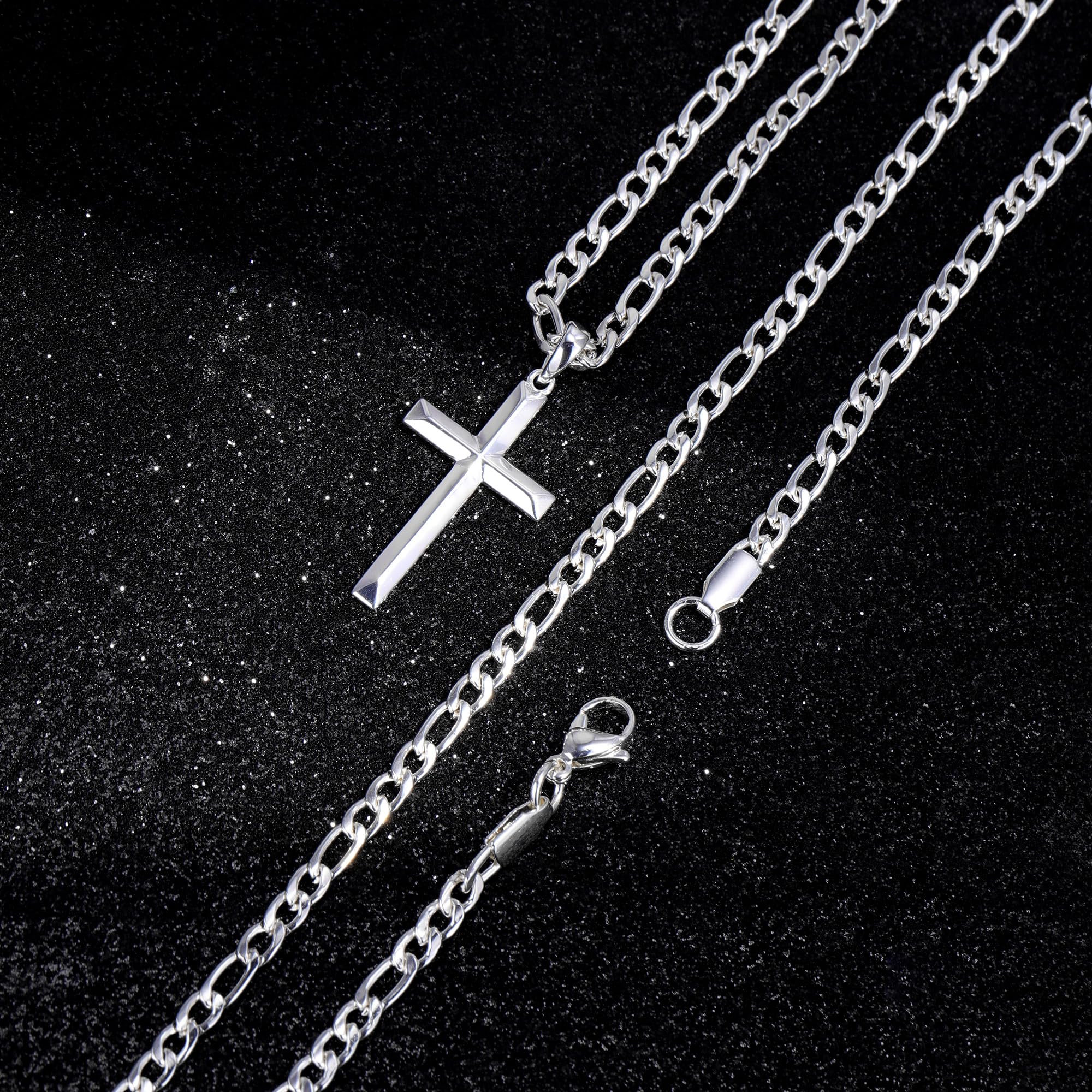 Foto 7 pulgar | Collar Ursteel Silver Cross Para Hombre En Plata De Ley 925 - Venta Internacional.