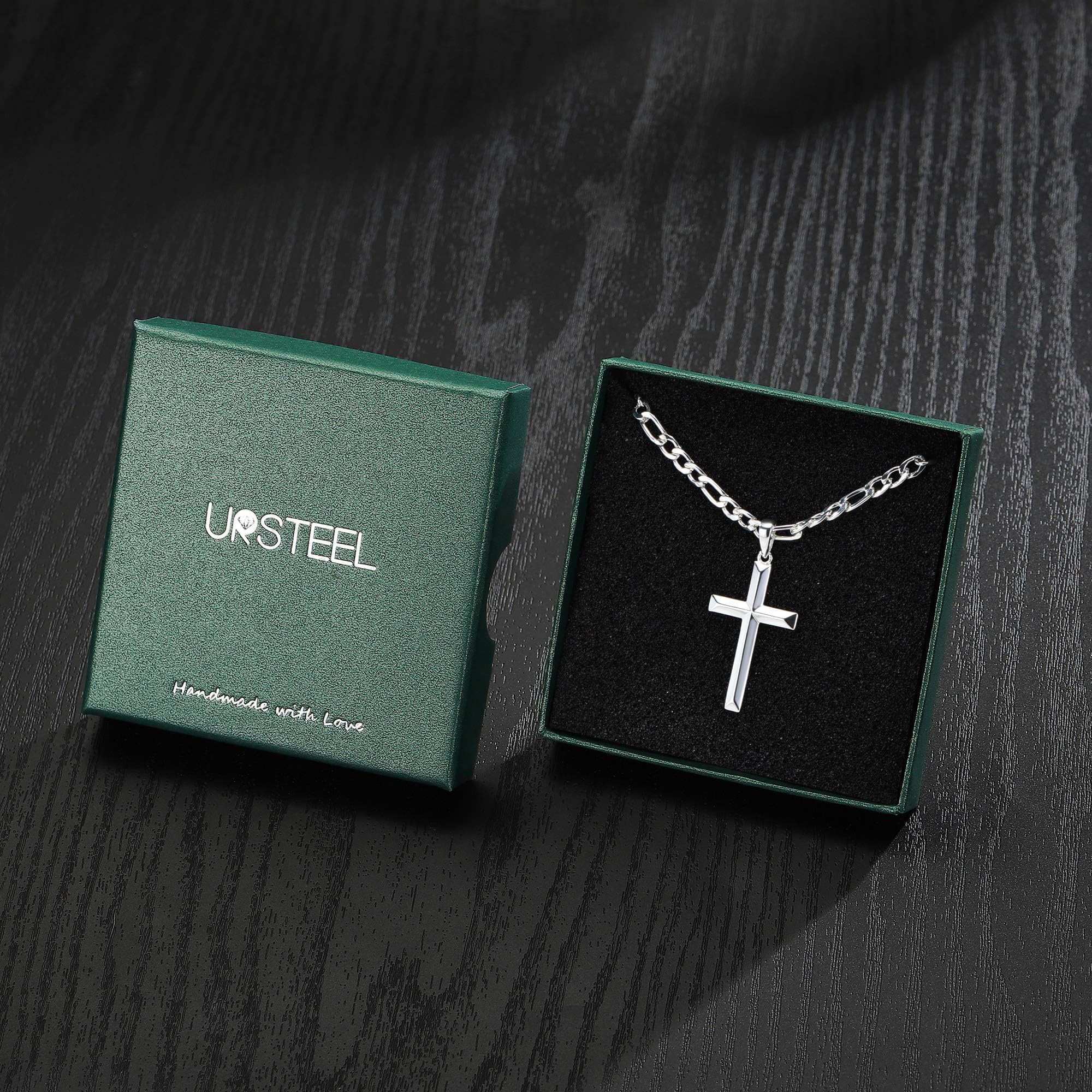 Foto 8 pulgar | Collar Ursteel Silver Cross Para Hombre En Plata De Ley 925 - Venta Internacional.