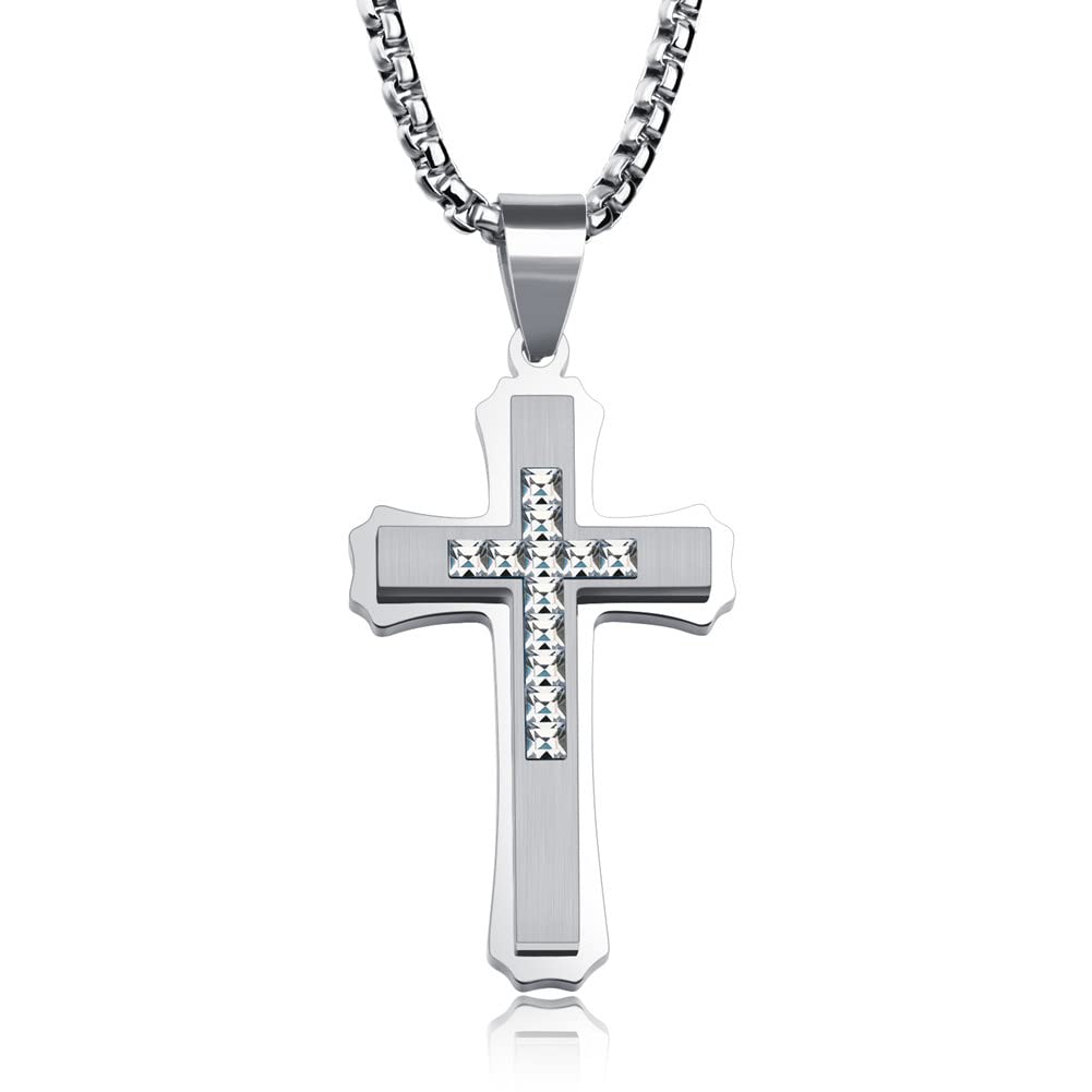 Colgante Olevs Con Forma De Cruz De Plata Y Diamante Para Mujer/hombre - Venta Internacional.