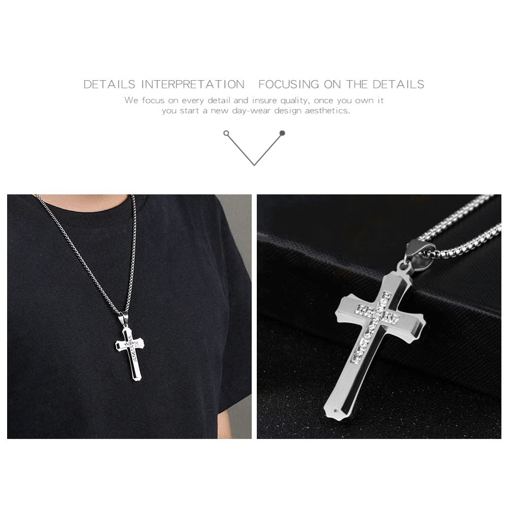Foto 5 pulgar | Colgante Olevs Con Forma De Cruz De Plata Y Diamante Para Mujer/hombre - Venta Internacional.