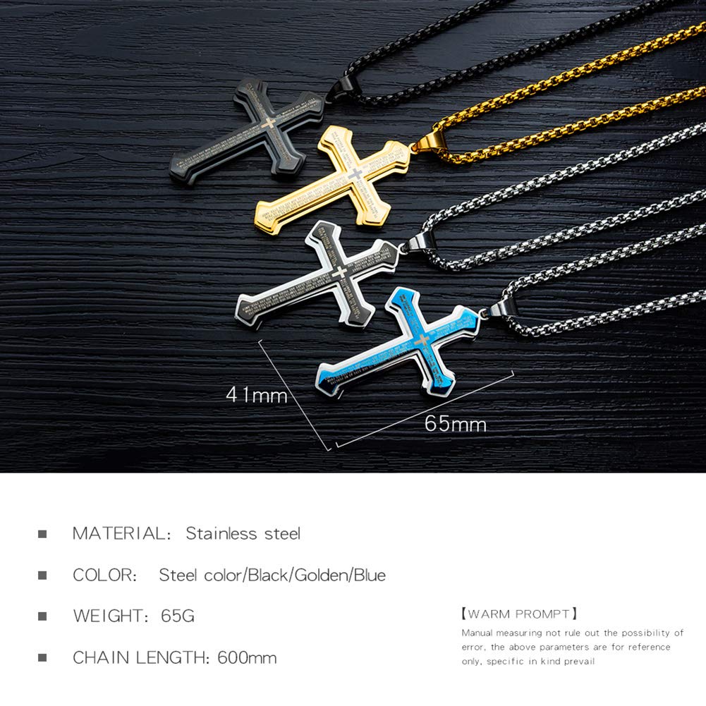 Foto 6 pulgar | Collar Olevs Con Colgante En Forma De Cruz De Acero Inoxidable Negro Y Plateado Para Hombre - Venta Internacional.