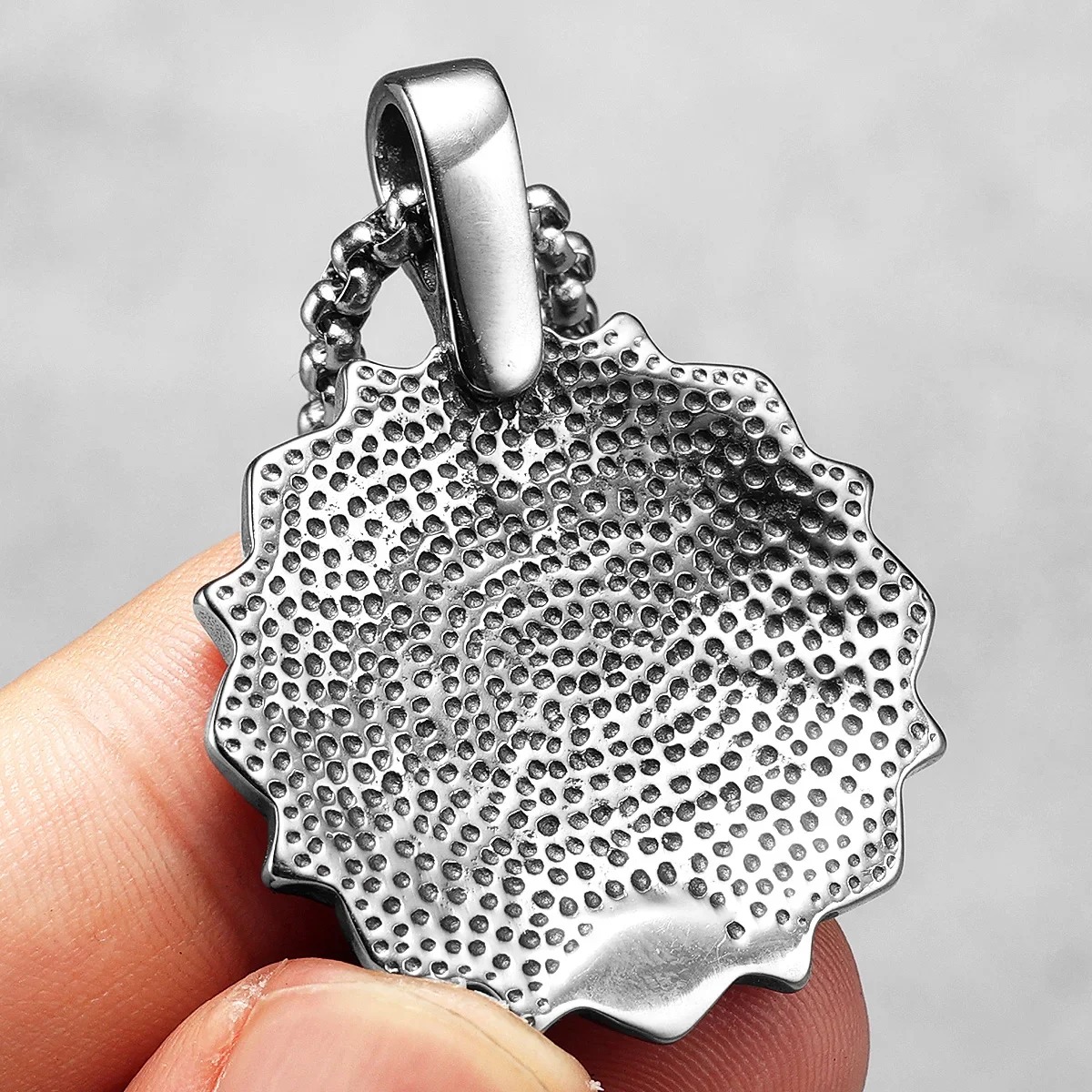 Foto 5 pulgar | Collar Flor Mandala De Acero Inox. Hipoalergénico Con Cadena De 60 Cm
