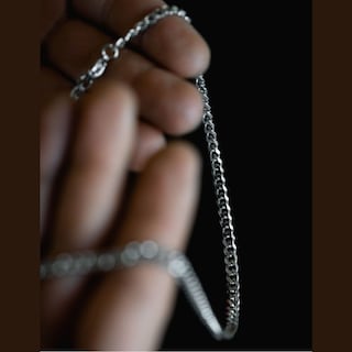 Foto 4 | Collar Cruze Cadena Cubana Color Plata Hipoalergénico Inox