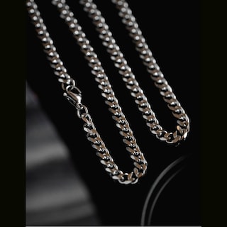 Foto 5 | Collar Cruze Cadena Cubana Color Plata Hipoalergénico Inox