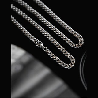 Foto 6 | Collar Cruze Cadena Cubana Color Plata Hipoalergénico Inox
