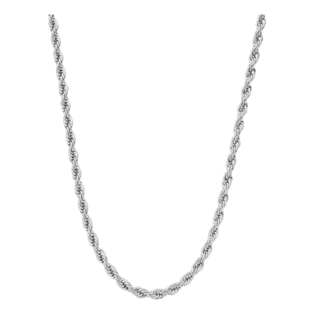 Collar Cruze Cadena De Cuerda Color Plata Hipoalergénico Inox