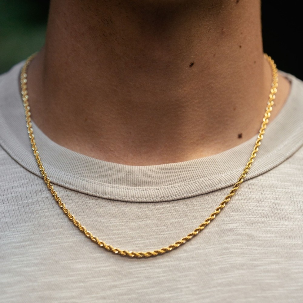 Foto 5 | Collar Cruze Cadena De Cuerda Color Dorado Baño De Oro