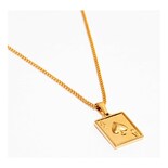Collar Cruze Dije Carta Color Dorado Baño De Oro
