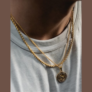 Foto 5 | Collar Cruze Dije Poseidon Color Dorado Baño De Oro