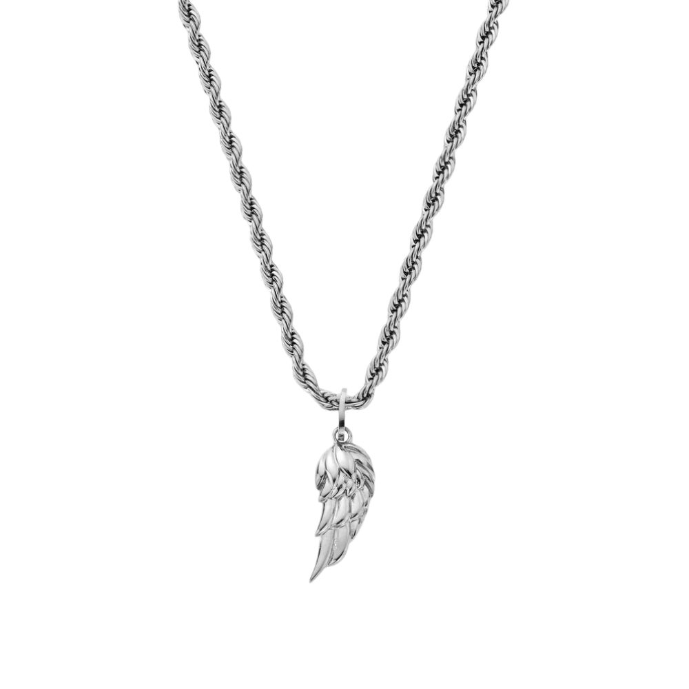 Foto 1 | Collar Cruze Dije Pluma Color Plata Hipoalergénico Inox