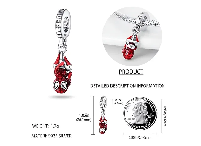 Foto 4 pulgar | Collar Xtellar 925 En Plata Con Dije Los Vengadores Spiderman