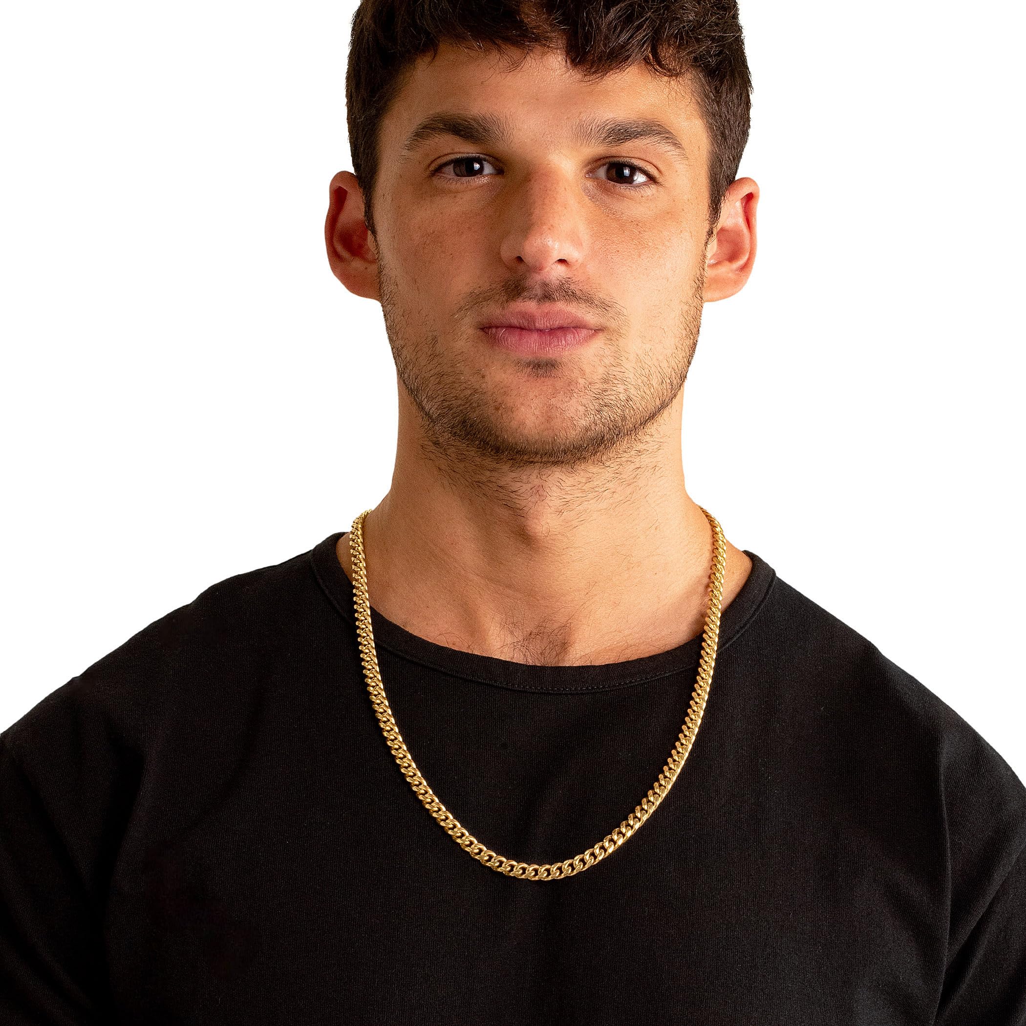 Foto 7 pulgar | Collar West Coast Jewelry Crucible Para Hombre, Acero Chapado En Oro - Venta Internacional.