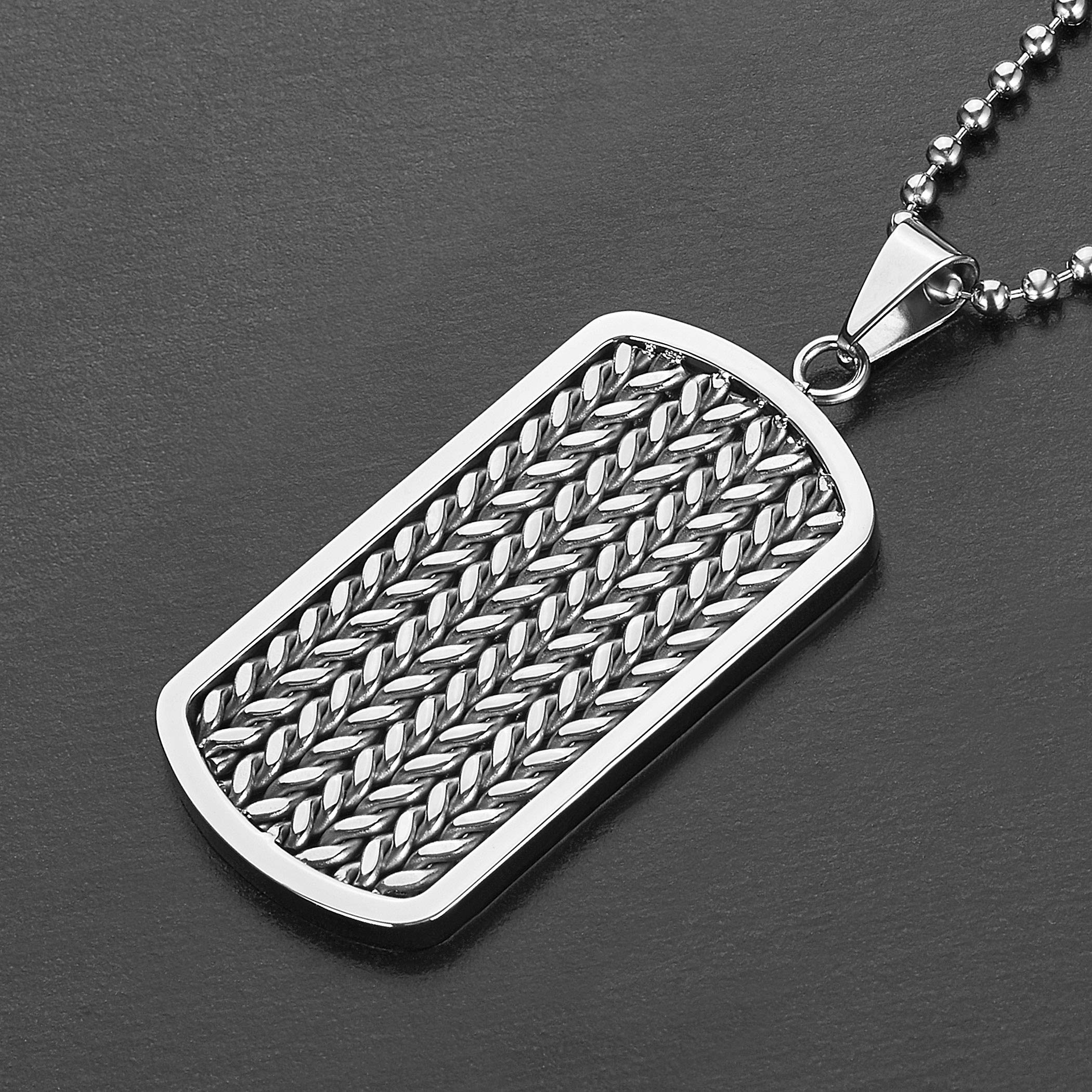 Foto 5 | Collar West Coast Jewelry Con Placa De Identificación De Acero Inoxidable Para Hombre - Venta Internacional.