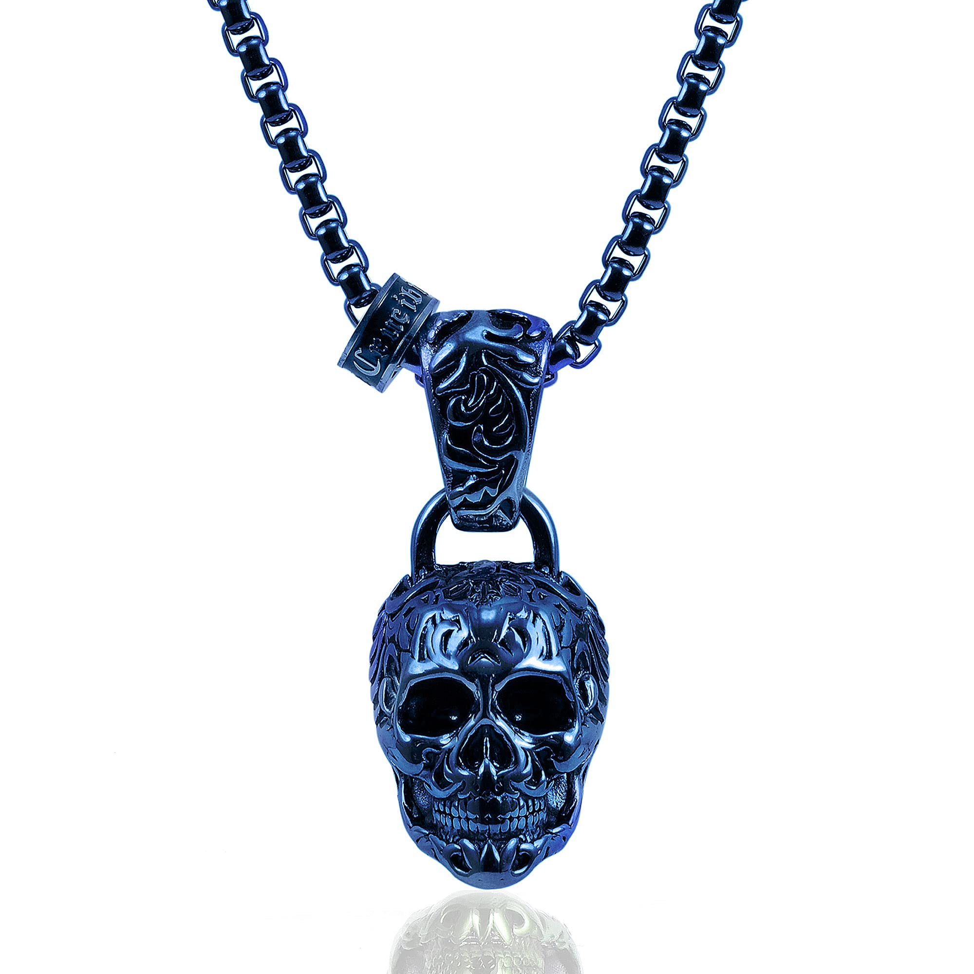 Foto 2 | Collar Crisol De Acero Chapado En Azul Envejecido Y Pulido - Venta Internacional.