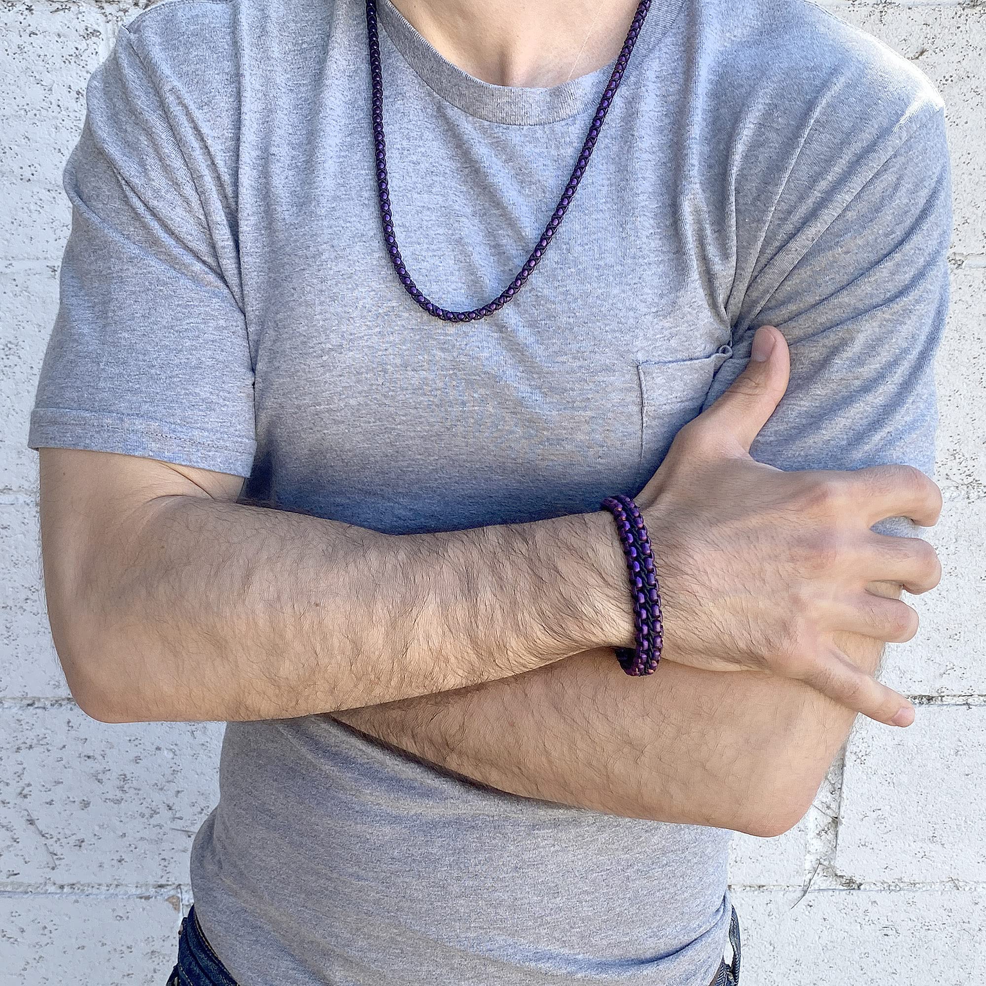 Foto 4 pulgar | Collar Crisol, Acabado Mate, Acero Inoxidable Chapado En Morado - Venta Internacional.
