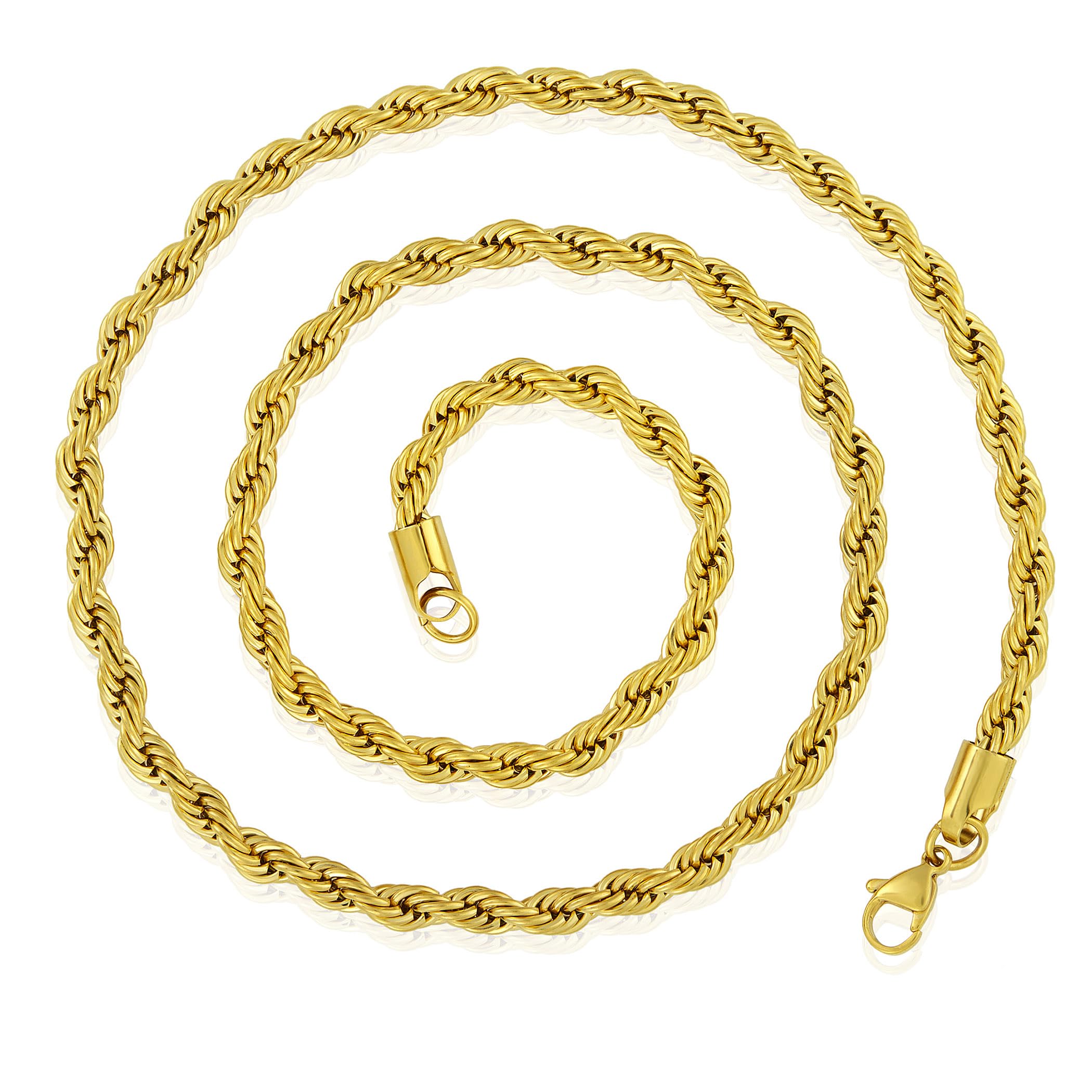Foto 4 pulgar | Collar West Coast Jewelry Crucible Para Hombre, Acero Chapado En Oro - Venta Internacional.