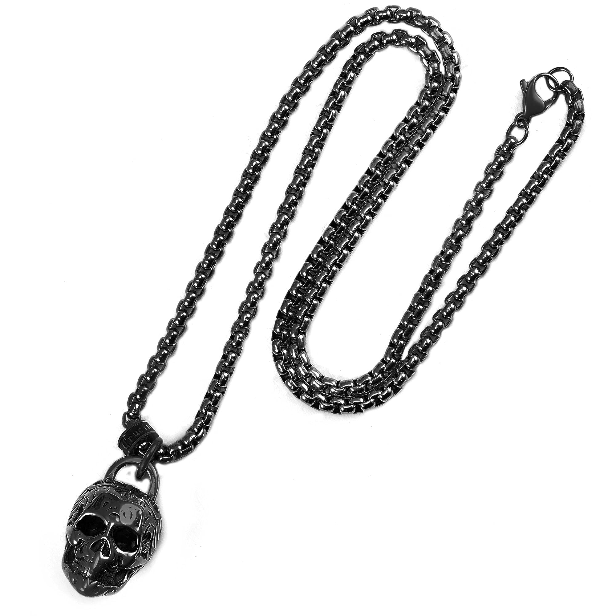 Foto 2 pulgar | Collar Crisol De Acero Chapado En Negro Envejecido Y Pulido - Venta Internacional.
