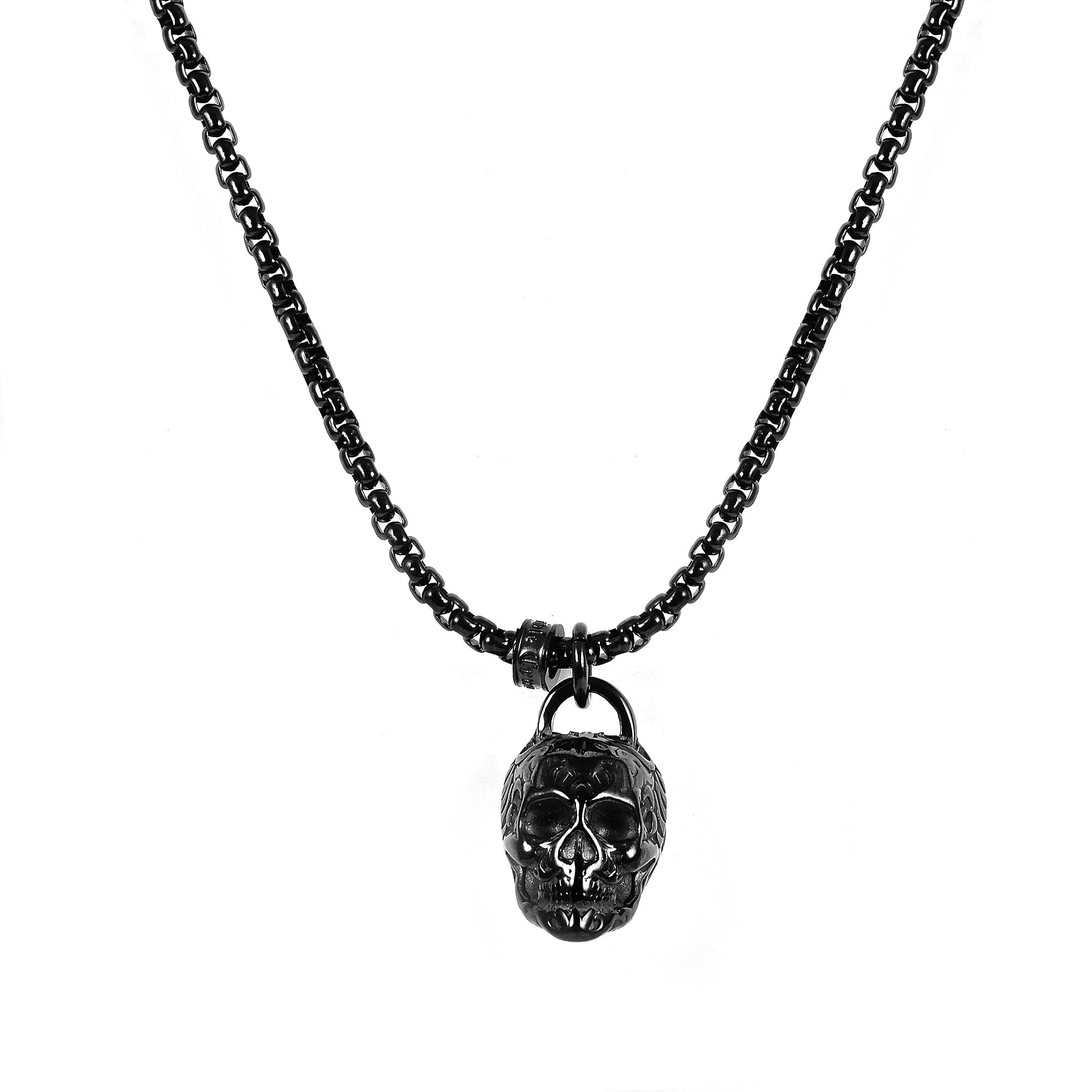 Foto 2 | Collar Crisol De Acero Chapado En Negro Envejecido Y Pulido - Venta Internacional.