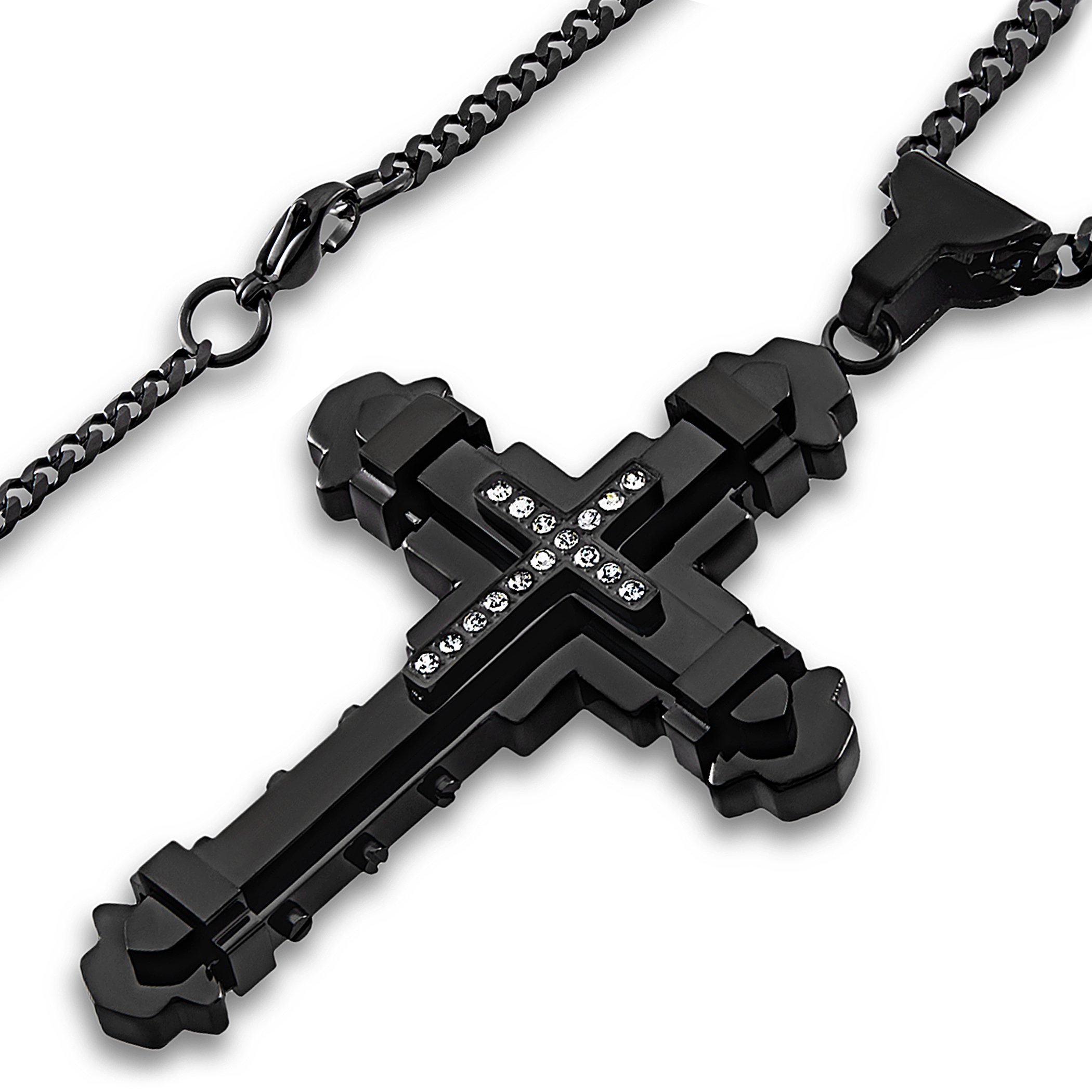 Foto 2 | Collar West Coast Jewelry De Acero Inoxidable Chapado En Negro Para Hombre - Venta Internacional.