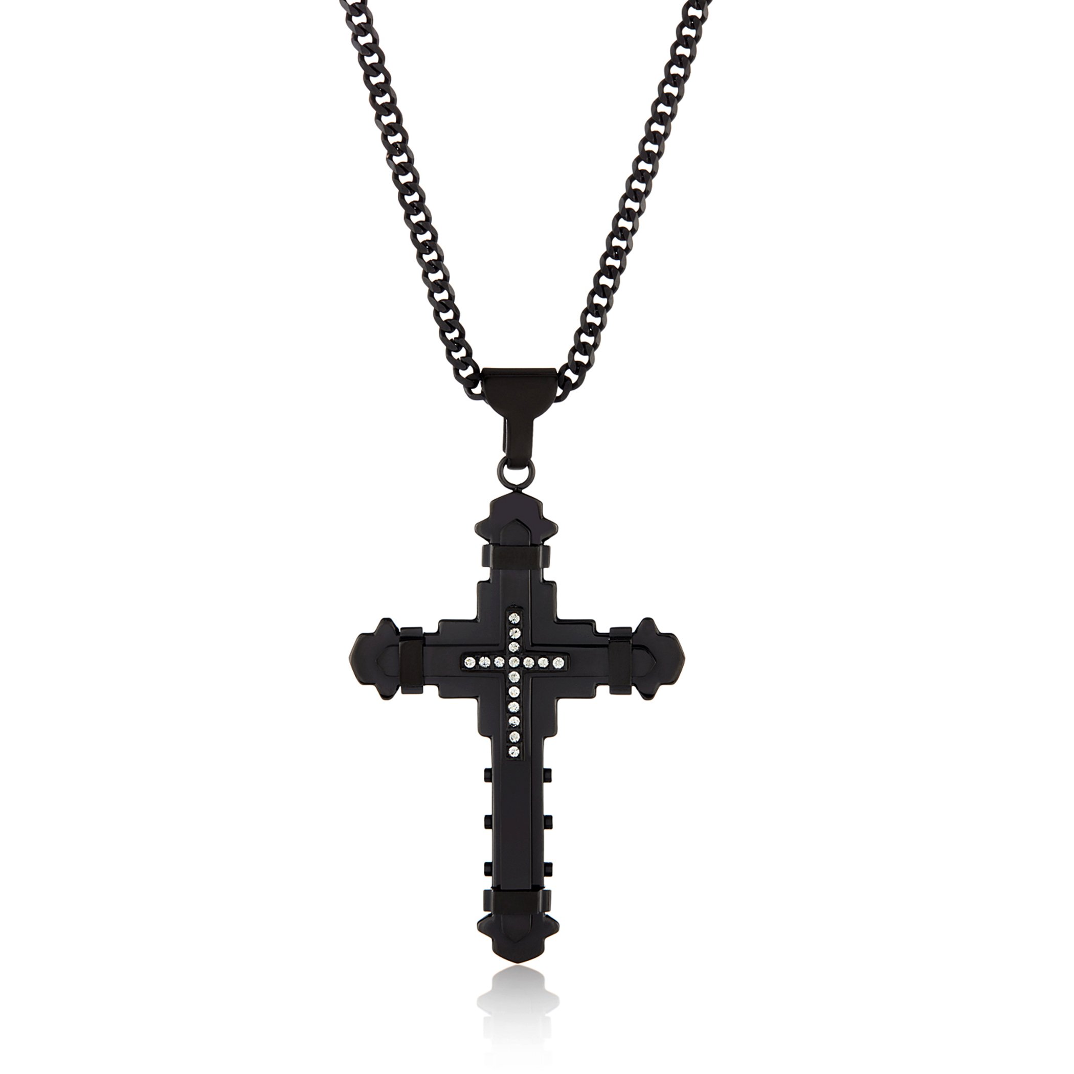 Foto 3 | Collar West Coast Jewelry De Acero Inoxidable Chapado En Negro Para Hombre - Venta Internacional.