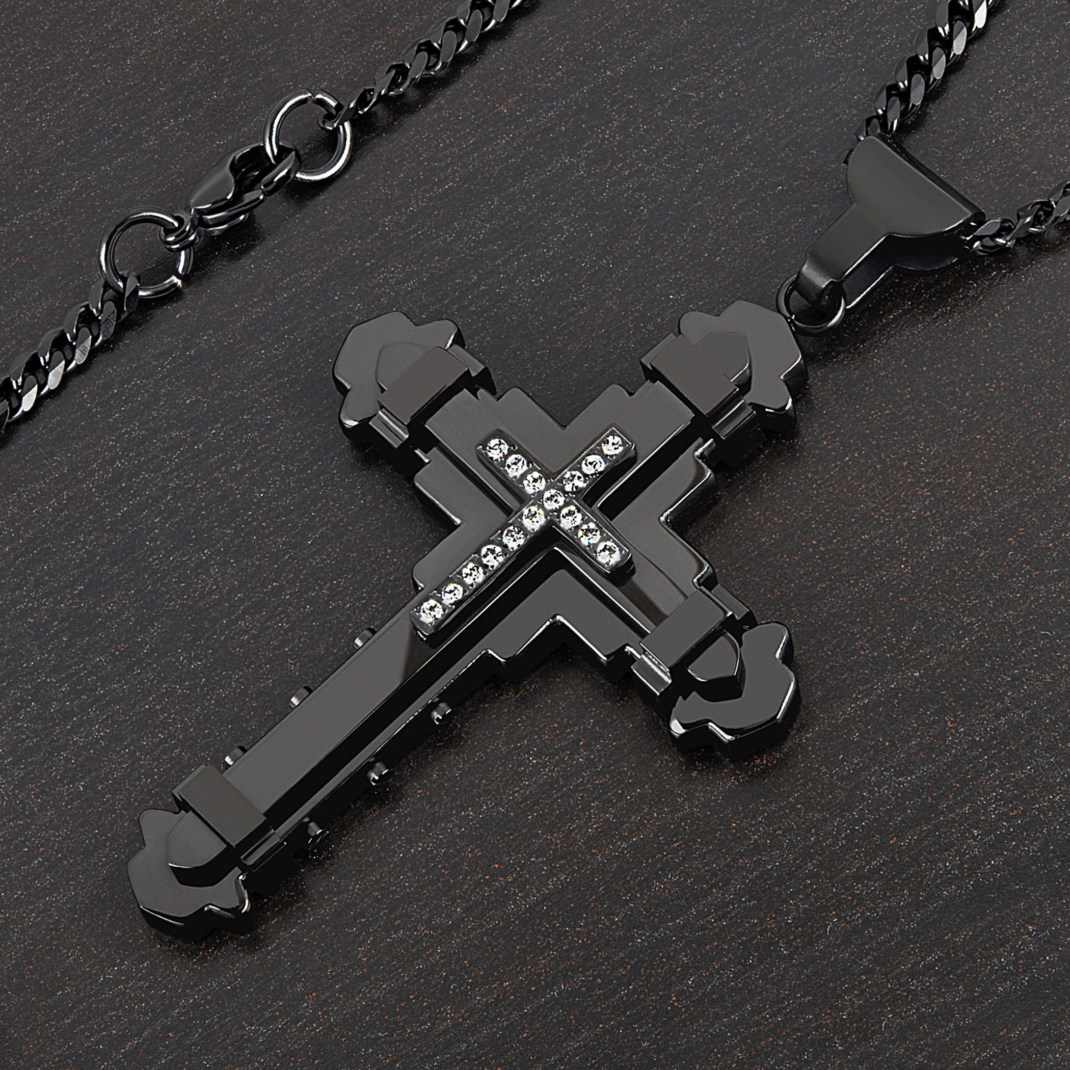 Foto 5 | Collar West Coast Jewelry De Acero Inoxidable Chapado En Negro Para Hombre - Venta Internacional.