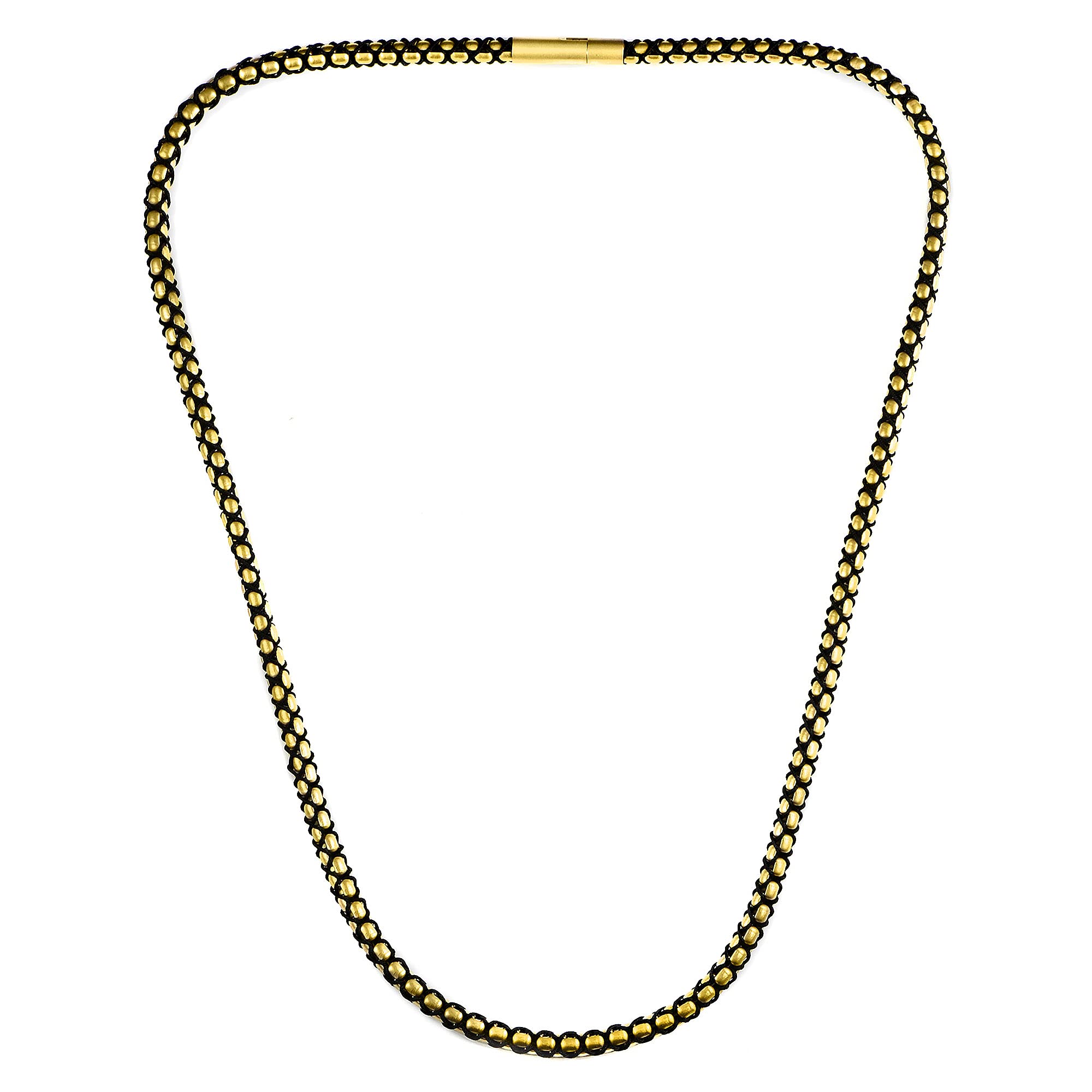 Foto 2 | Collar Crisol De Acero Inoxidable Bañado En Oro Con Acabado Mate - Venta Internacional.
