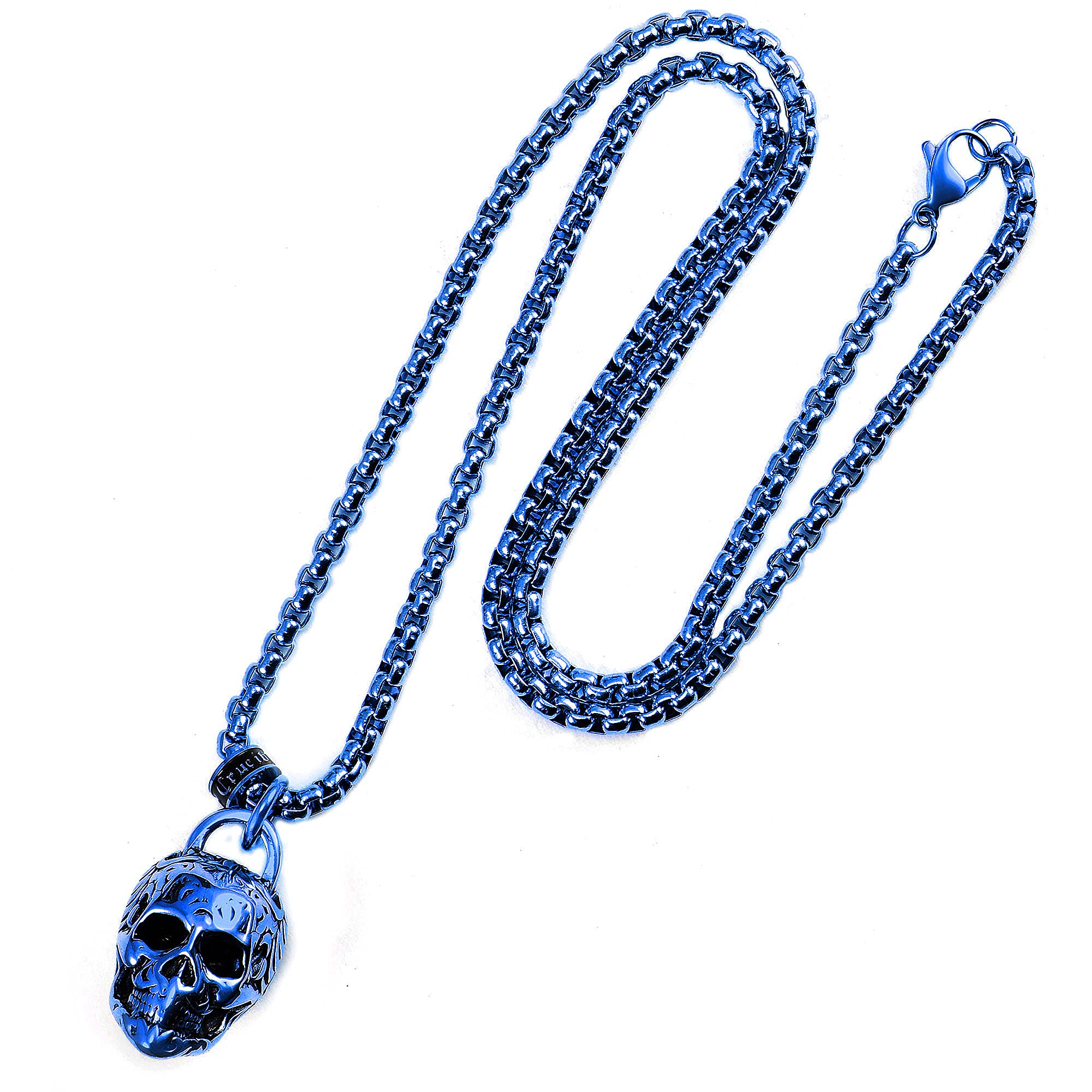 Foto 1 | Collar Crisol De Acero Chapado En Azul Envejecido Y Pulido - Venta Internacional.