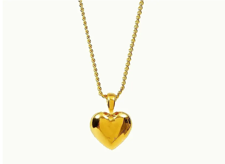 Foto 2 pulgar | Collar Con Dije De Corazón Chapado En Oro 18k Para Mujer
