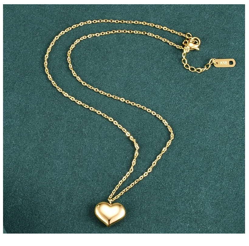 Foto 3 pulgar | Collar Con Dije De Corazón Chapado En Oro 18k Para Mujer