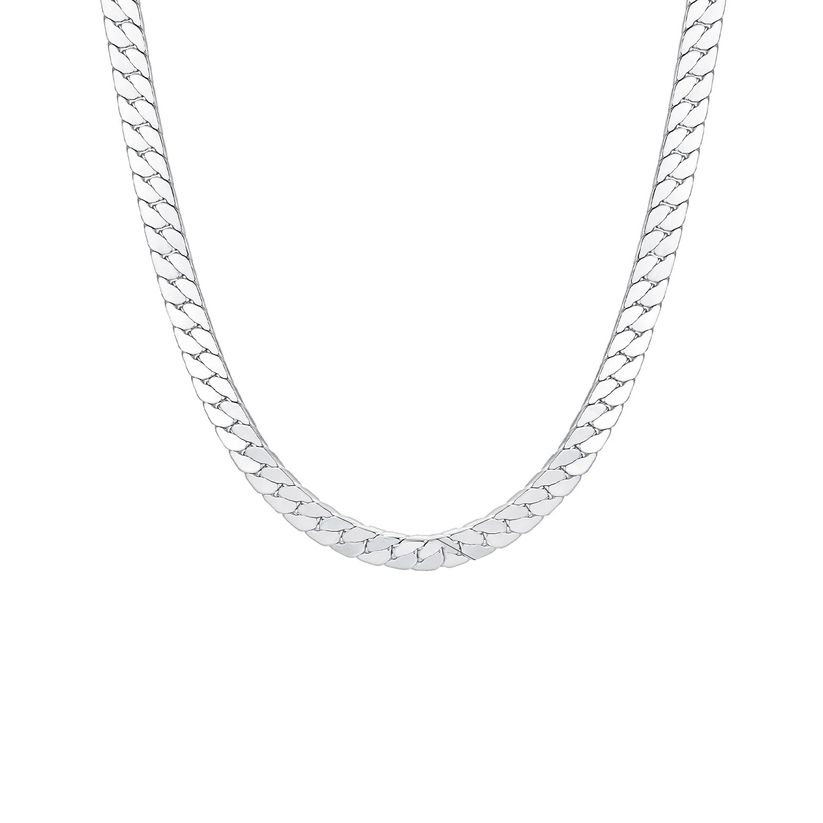 Cadena Chulada, Flat Cuban De Acero Inoxidable Hipoalergénico, Longitud Ajustable