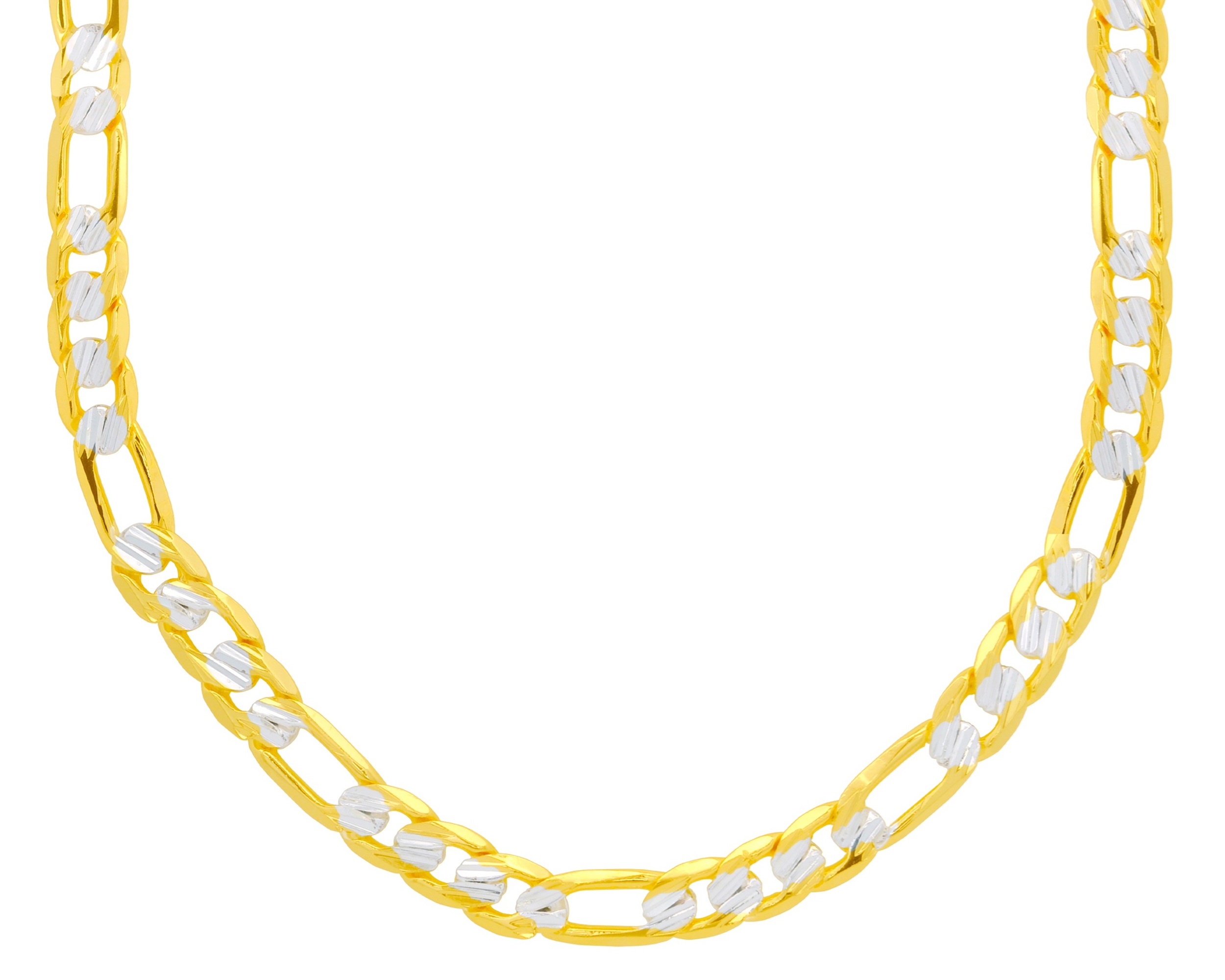 Foto 1 | Cadena Fígaro Bicolor 3x1 8mm 60cm Chapa De Oro 18k Ch141