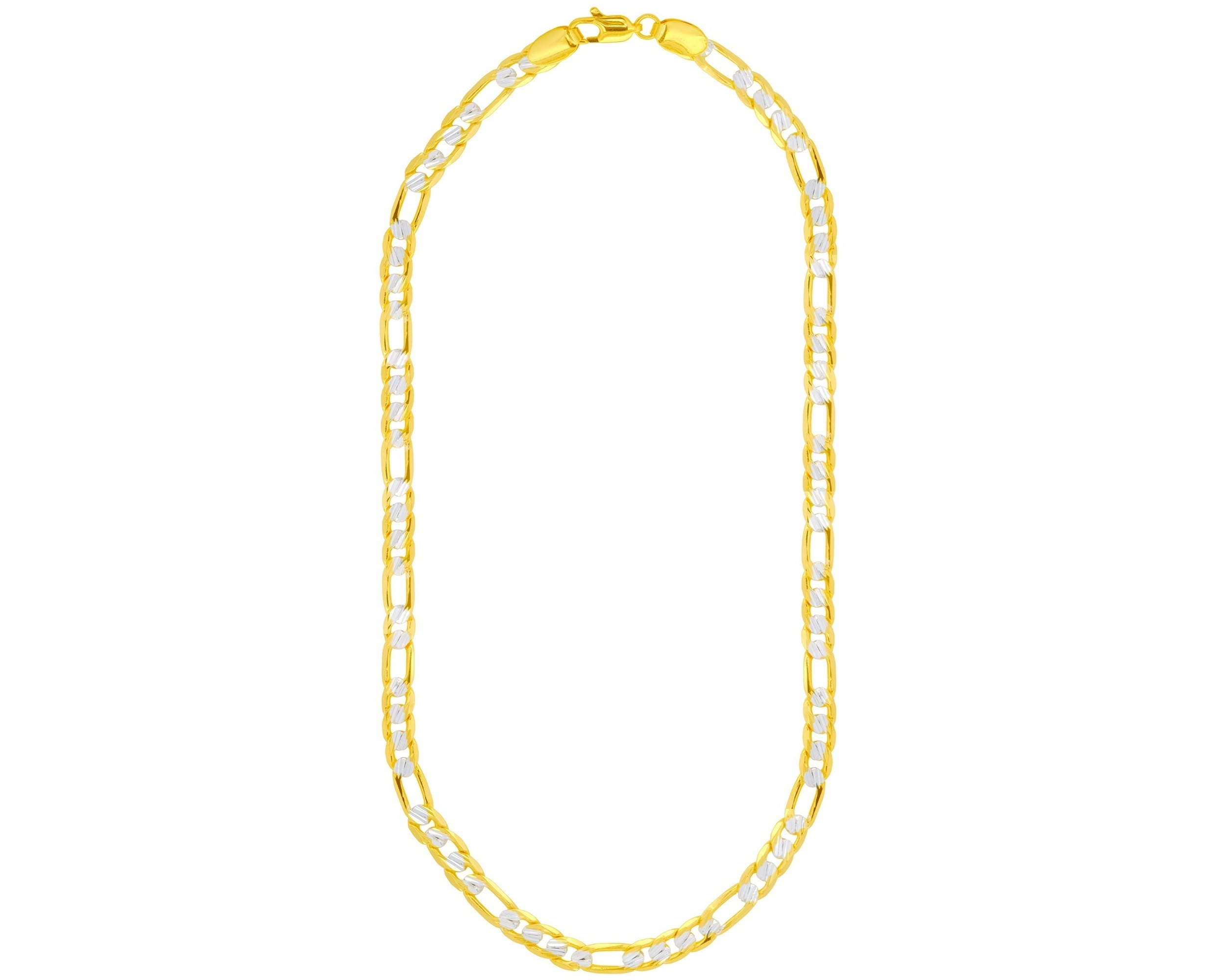 Foto 3 pulgar | Cadena Fígaro Bicolor 3x1 8mm 60cm Chapa De Oro 18k Ch141