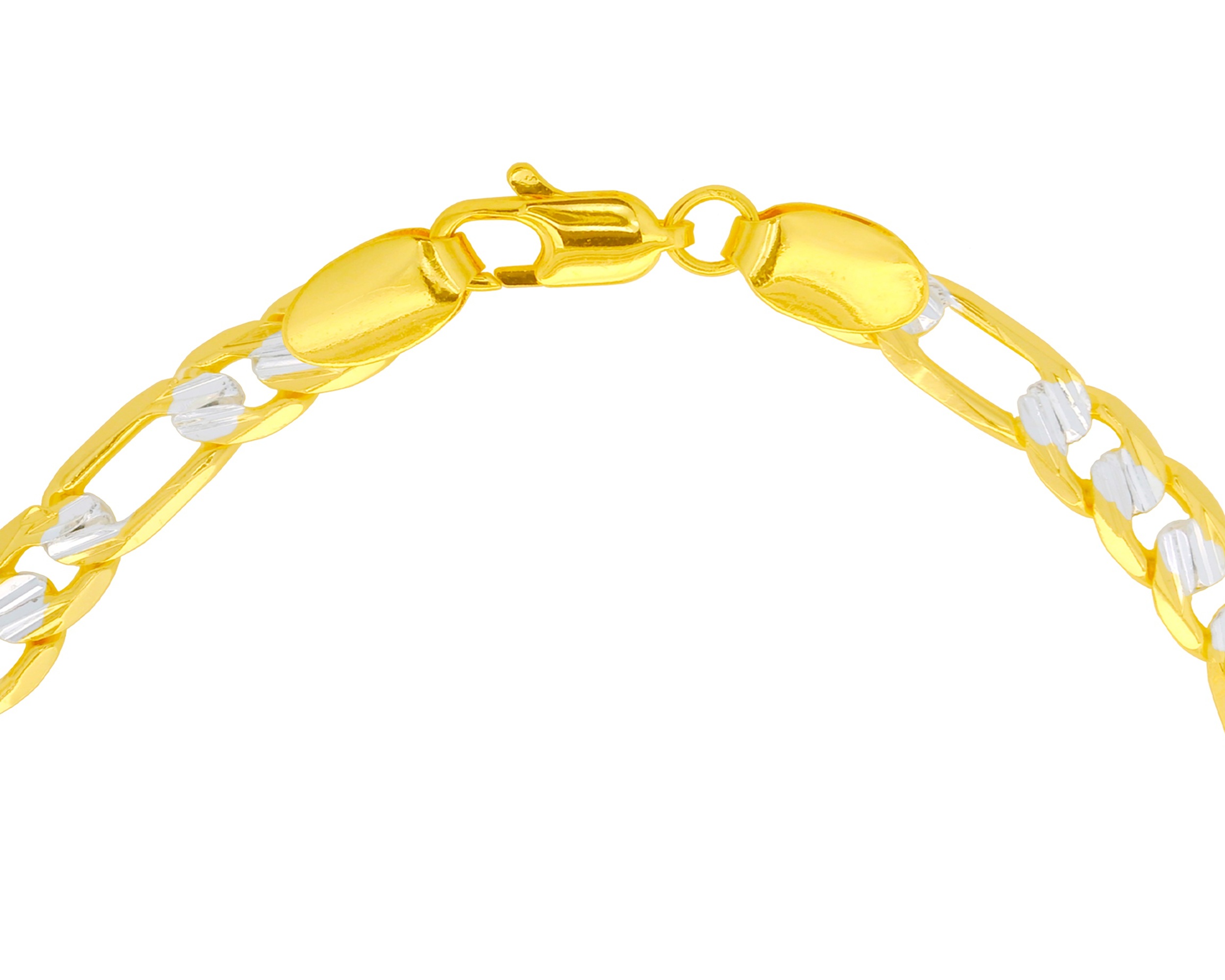 Foto 4 pulgar | Cadena Fígaro Bicolor 3x1 8mm 60cm Chapa De Oro 18k Ch141