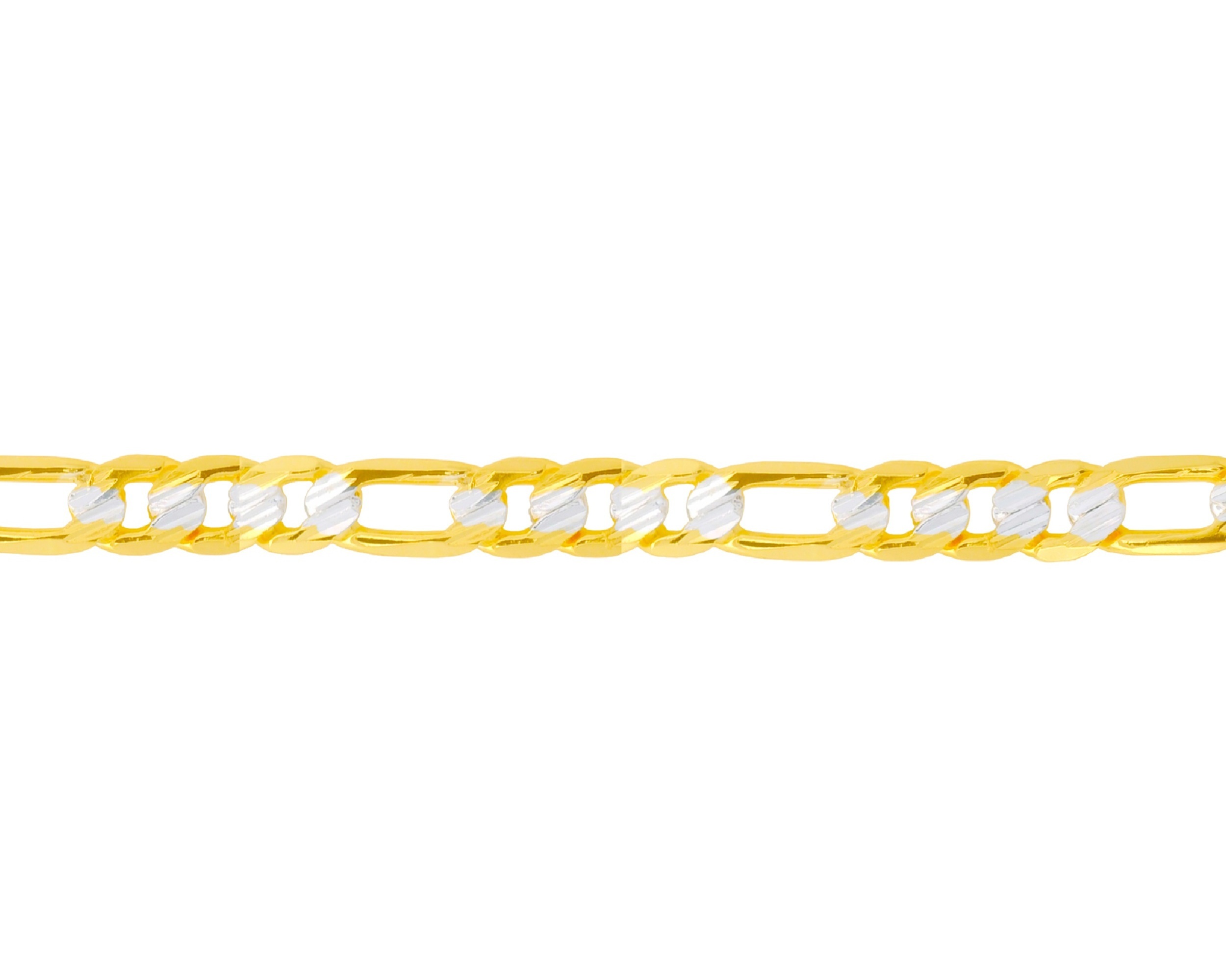 Foto 5 pulgar | Cadena Fígaro Bicolor 3x1 8mm 60cm Chapa De Oro 18k Ch141