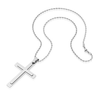 Foto 5 | Collar Invicta Jewelry De Acero Cruzado Con Capas Pulidas Para Hombre - Venta Internacional.