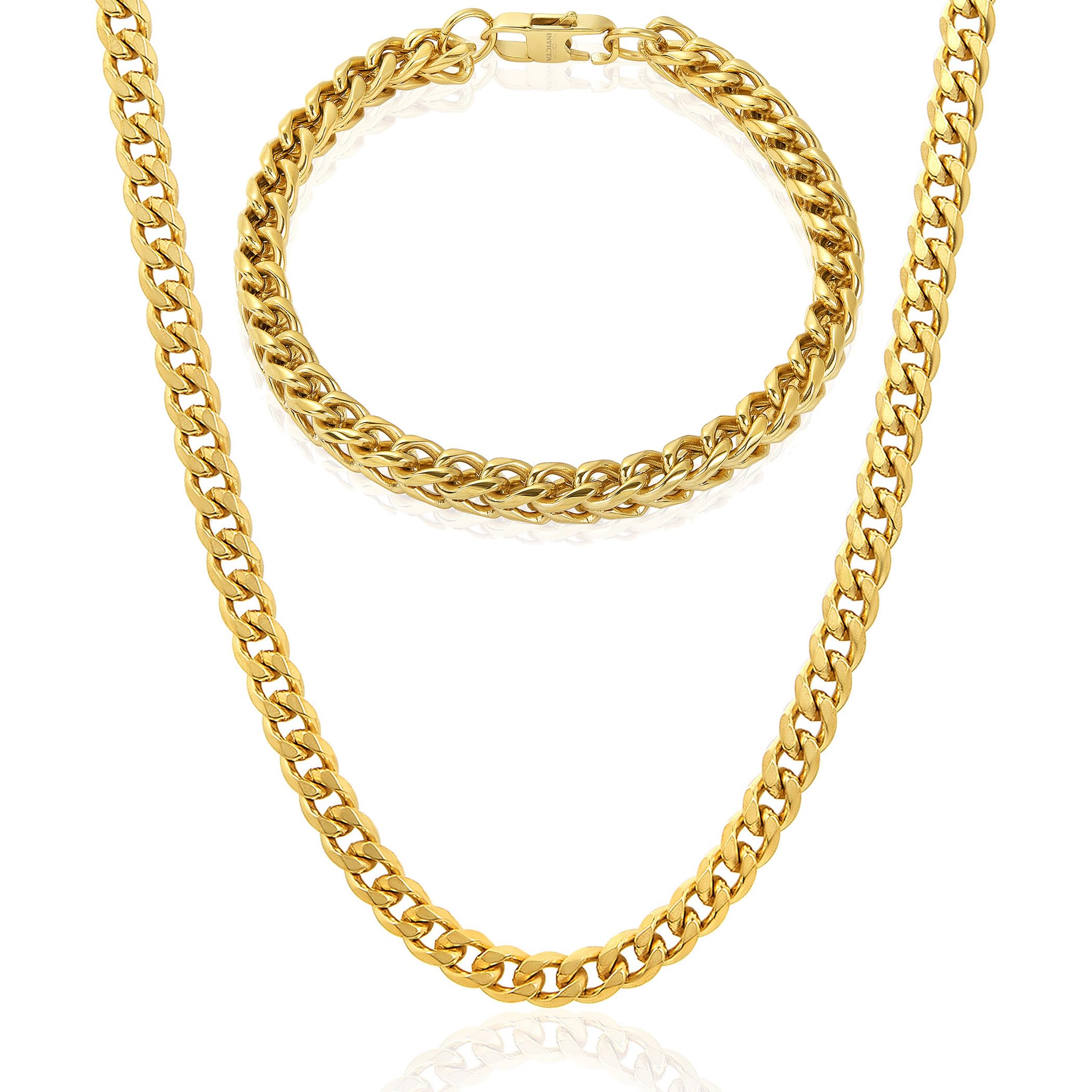 Foto 2 pulgar | Conjunto De Joyas: Pulsera Y Collar Con Forma De Eslabón Invicta Franco - Venta Internacional.