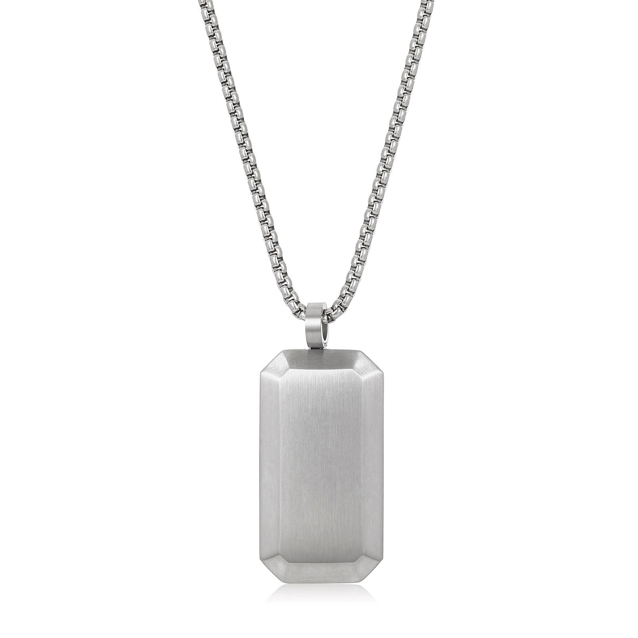 Collar Invicta Dog Tag Para Hombre De Acero Inoxidable Plateado - Venta Internacional.