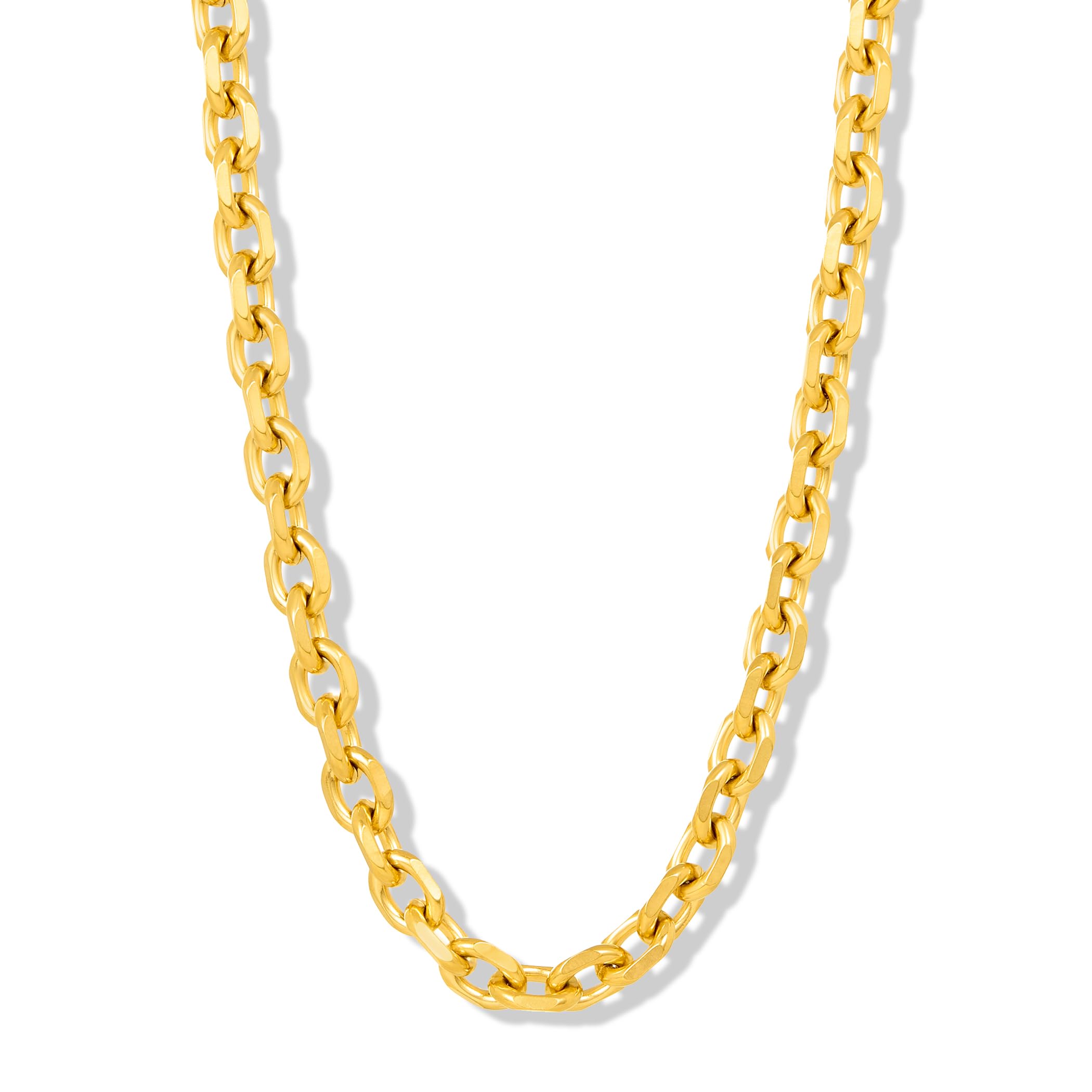 Collar Invicta Jewelry Para Hombre  Con Borde De Cuchillo  Eslabón Ovalado  Chapado En Oro - Venta Internacional.