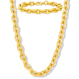 Foto 1 | Set De Joyas Invicta Knife Edge Oval Link Gold De Acero Inoxidable - Venta Internacional.