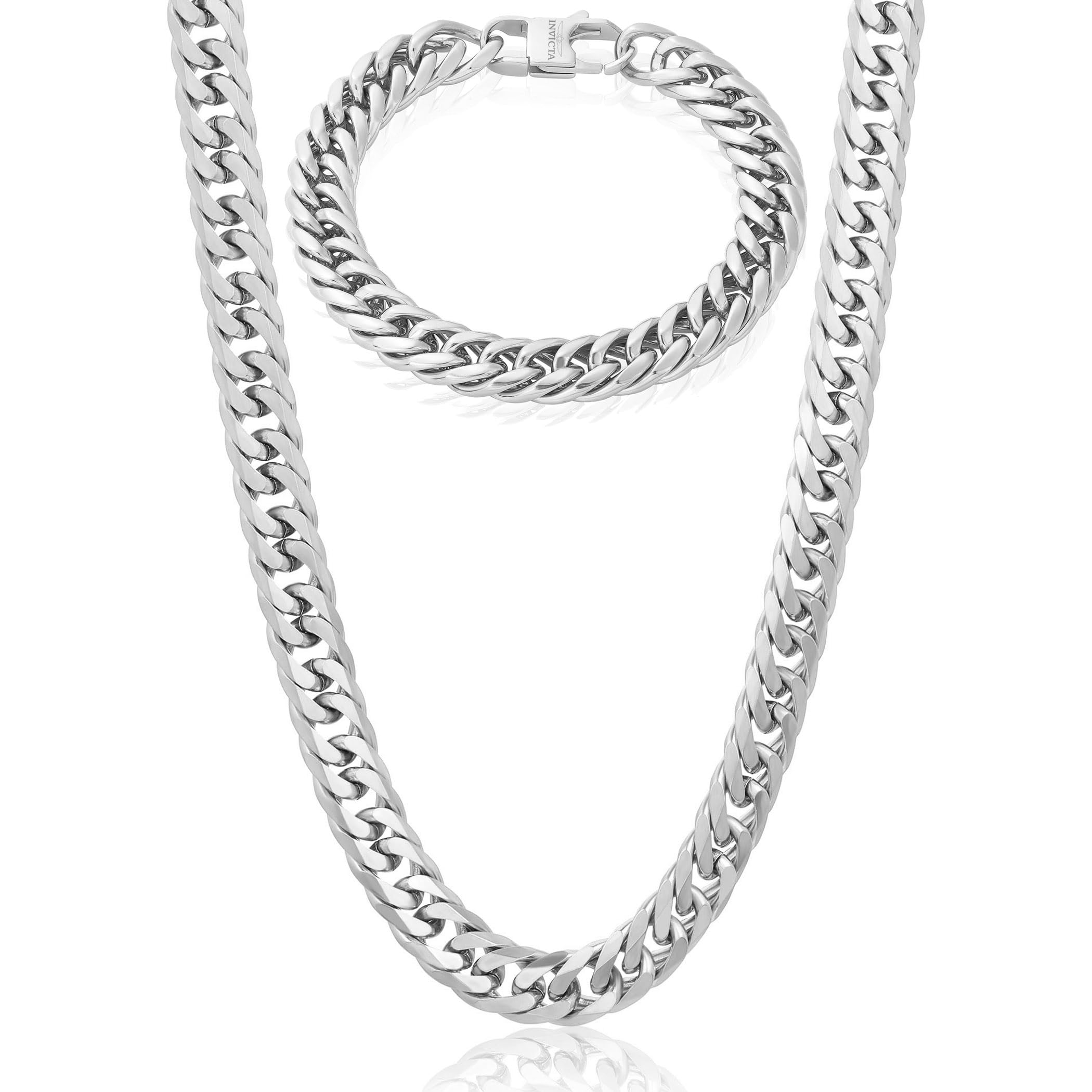 Foto 2 pulgar | Conjunto De Joyas Invicta Para Hombre  Pulsera Y Collar Con Doble Cadena - Venta Internacional.