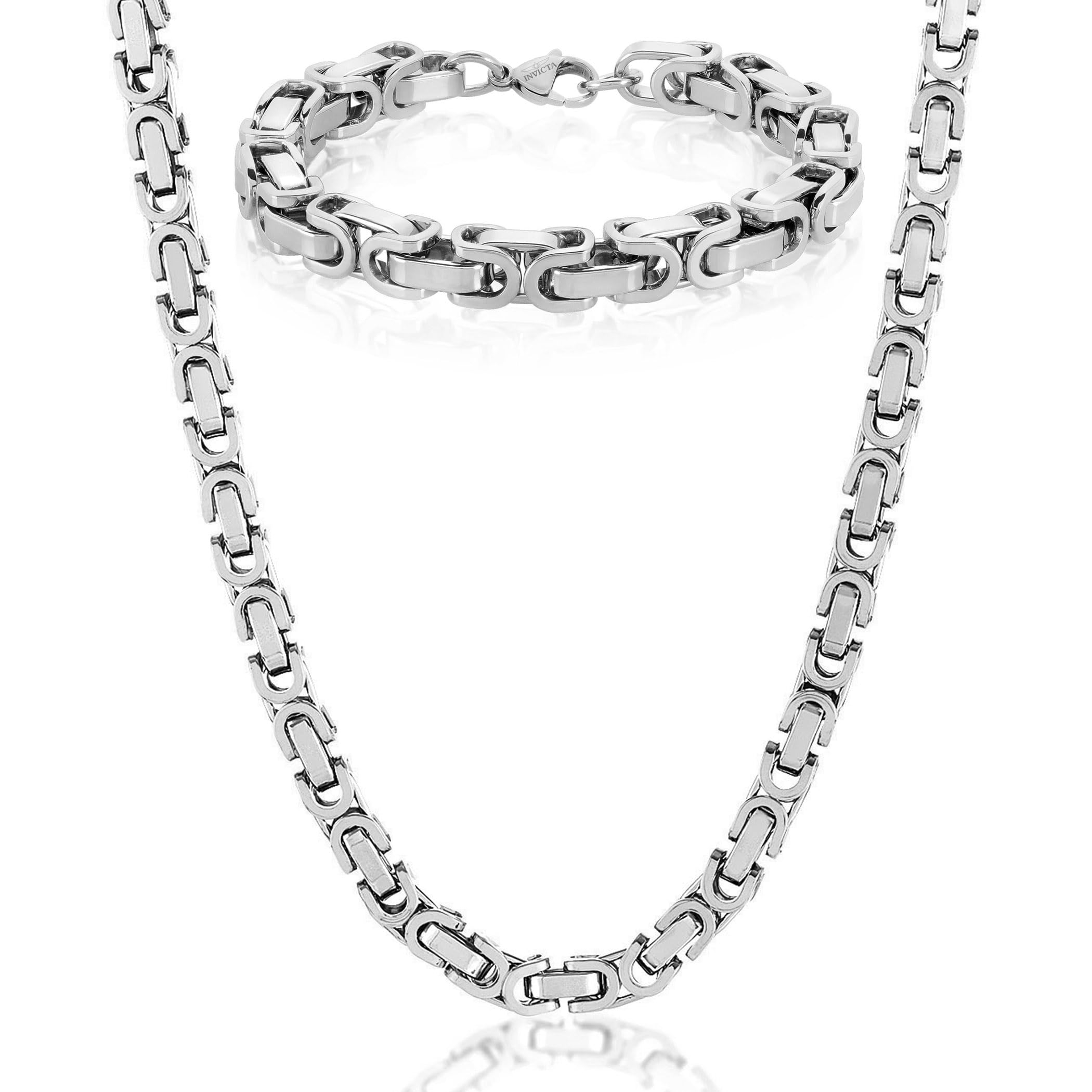 Foto 2 pulgar | Conjunto De Joyas: Pulsera Y Collar Bizantinos Invicta - Venta Internacional.