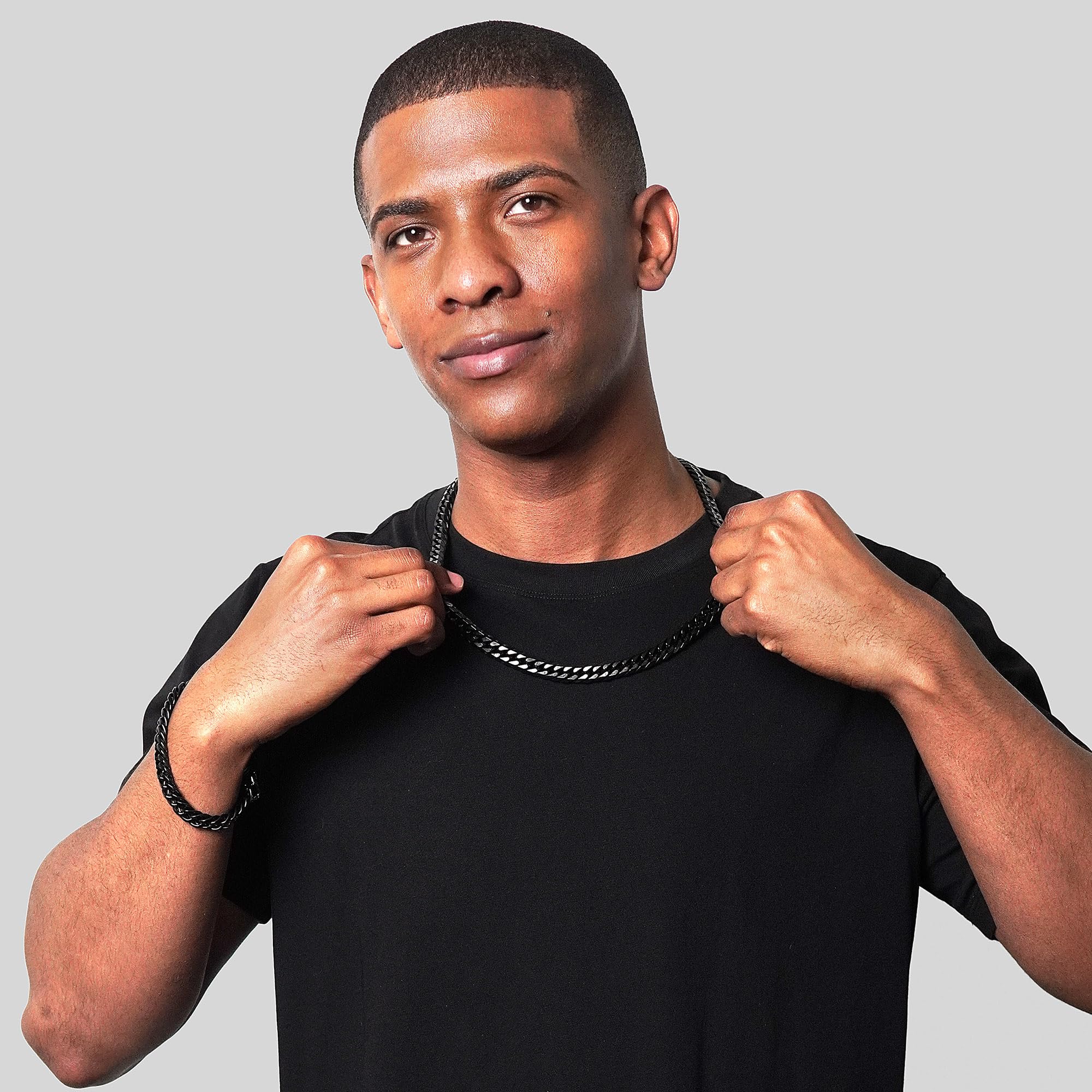 Foto 4 | Conjunto De Joyas Invicta Para Hombre  Pulsera Y Collar Con Doble Cadena - Venta Internacional.