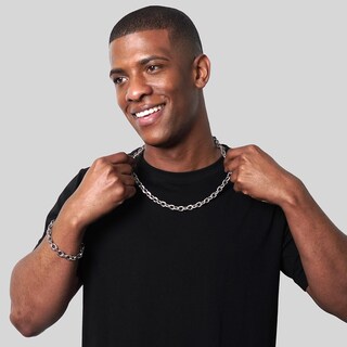 Foto 2 | Conjunto De Joyas Invicta Con Cadena De Eslabones Ovalados Con Borde Afilado Para Hombre - Venta Internacional.