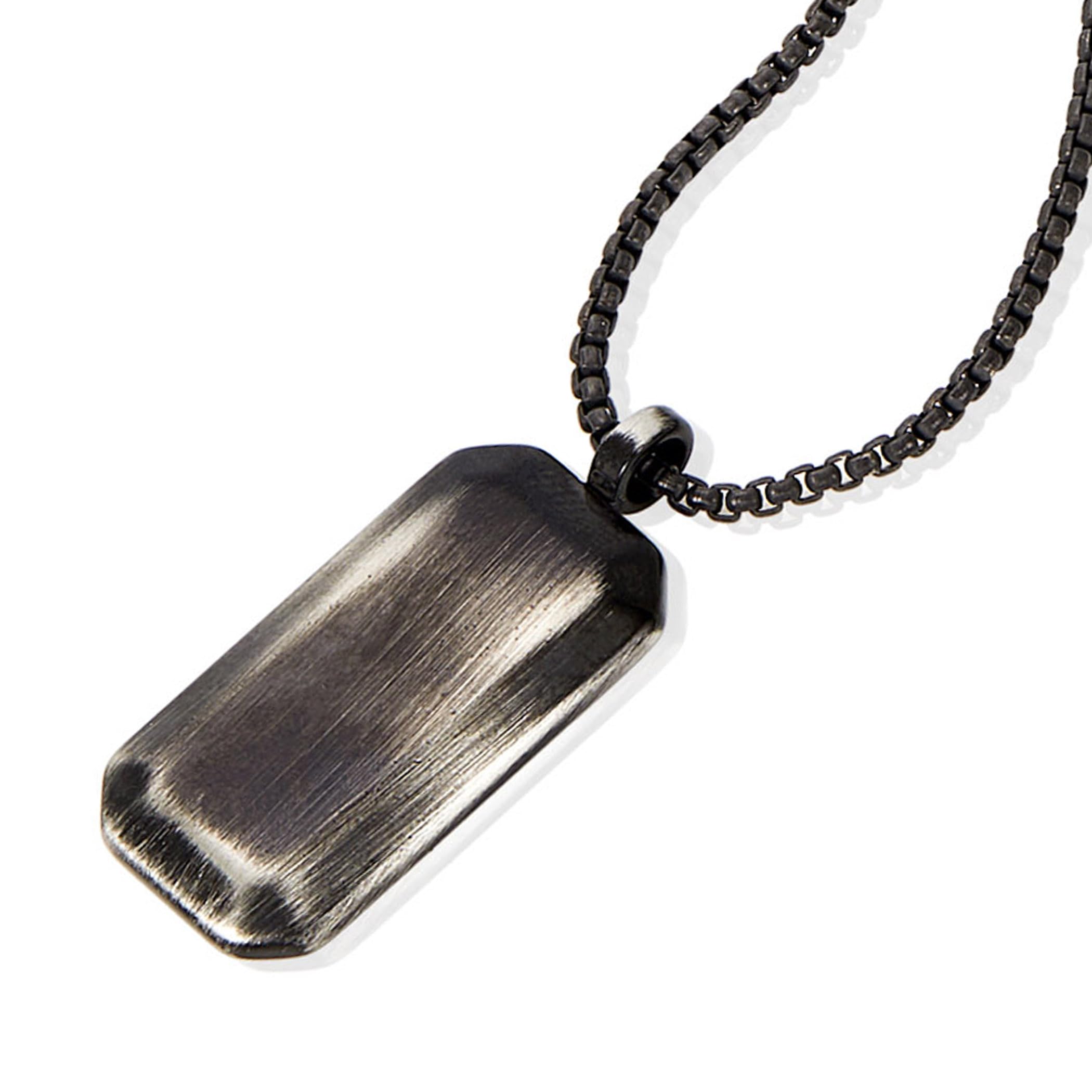 Foto 6 pulgar | Collar Invicta Dog Tag Para Hombre De Acero Inoxidable Con Cadena En Forma De Caja - Venta Internacional.