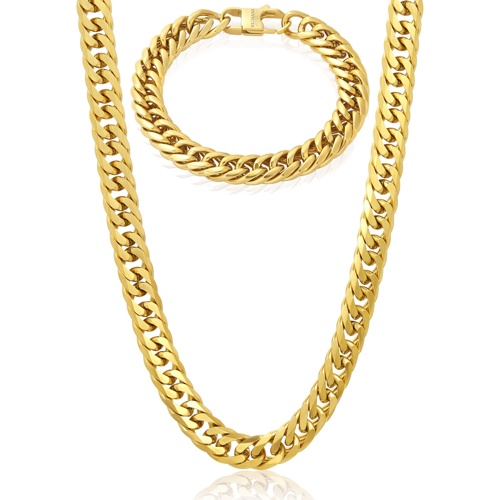 Foto 1 | Set De Joyas Invicta Para Hombre Con Doble Eslabón  Chapado En Oro - Venta Internacional.