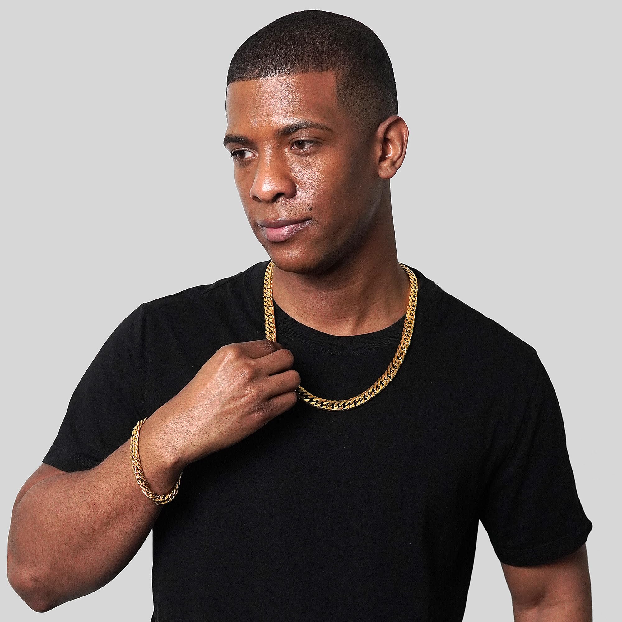 Foto 2 | Set De Joyas Invicta Para Hombre Con Doble Eslabón  Chapado En Oro - Venta Internacional.