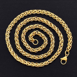 Foto 3 | Collar Invicta Jewelry Spiga Cadena De Trigo Chapada En Oro De 24 Pulgadas - Venta Internacional.
